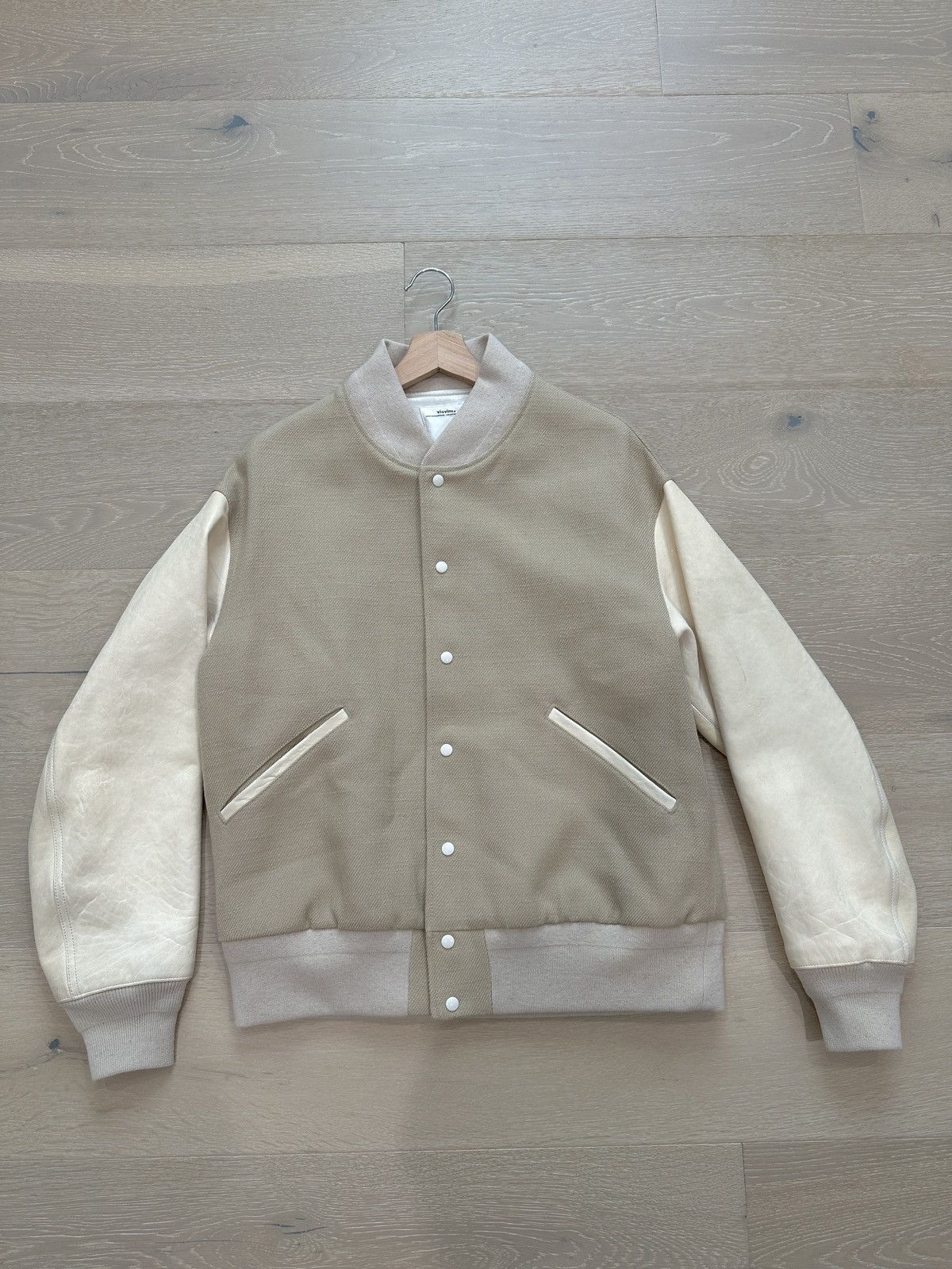 Visvim VISVIM Varsity SB Jkt Beige Wool 2020 F/W size 2 Size US M / EU 48-50 / 2 - 3 Thumbnail