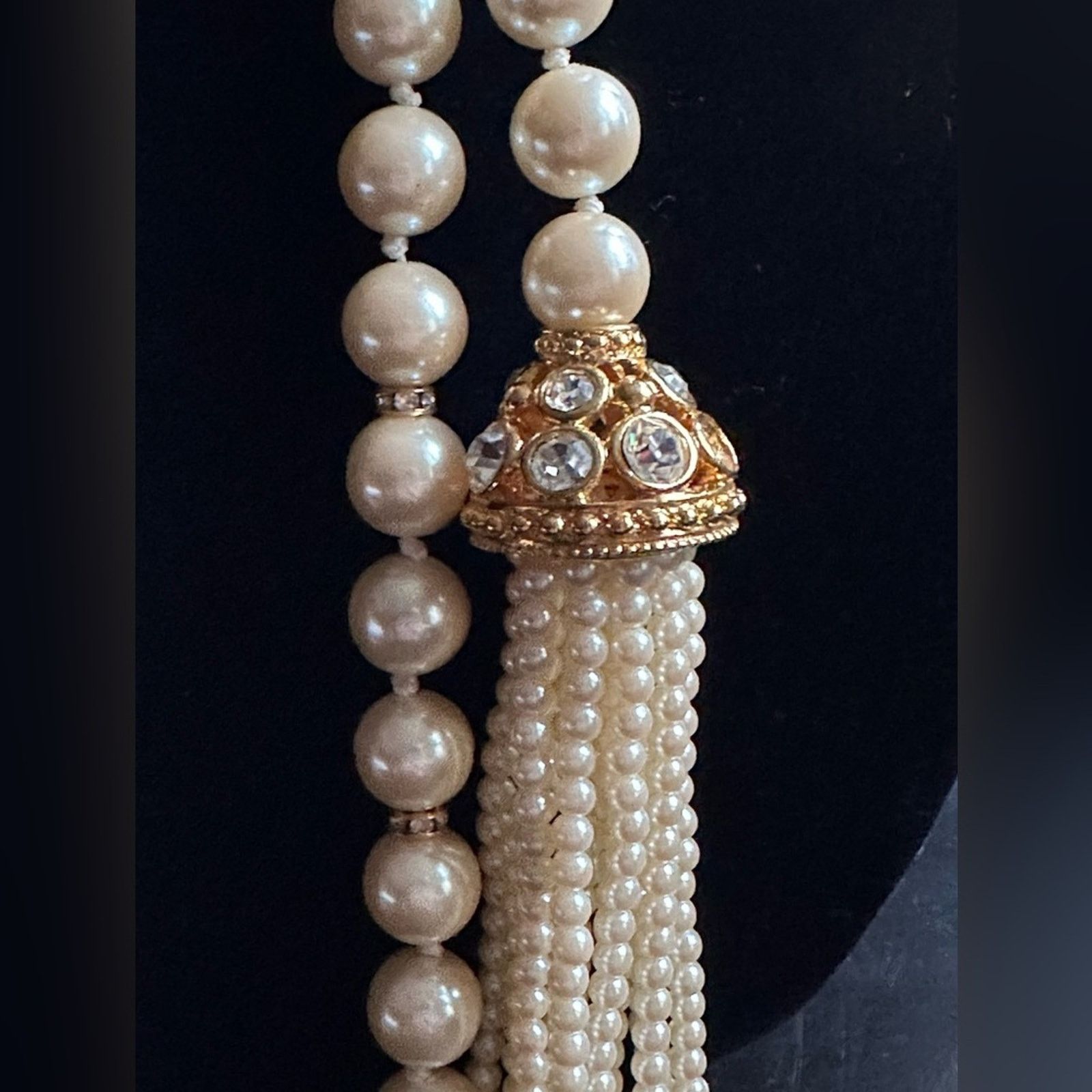 Other Vintage Large Pearl & Rhinestone Lariat Size ONE SIZE - 4 Thumbnail