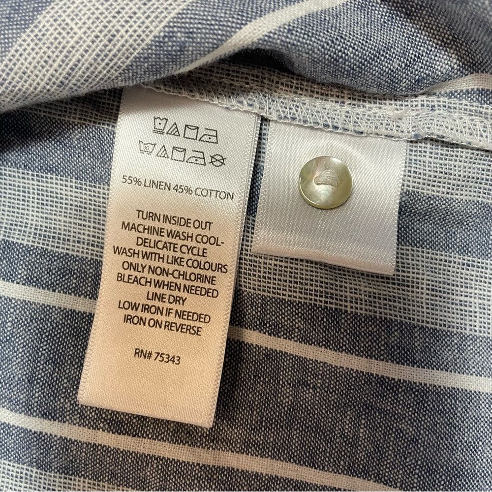 Other NWT New Sigrid Olsen Striped Linen Blend Blue Shirt Size S Size S / US 4 / IT 40 - 7 Thumbnail