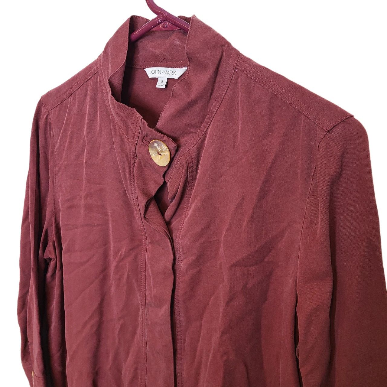 Market John Mark Women Burgundy Tunic S Lagenlook Minimalist Resort Size S / US 4 / IT 40 - 4 Thumbnail
