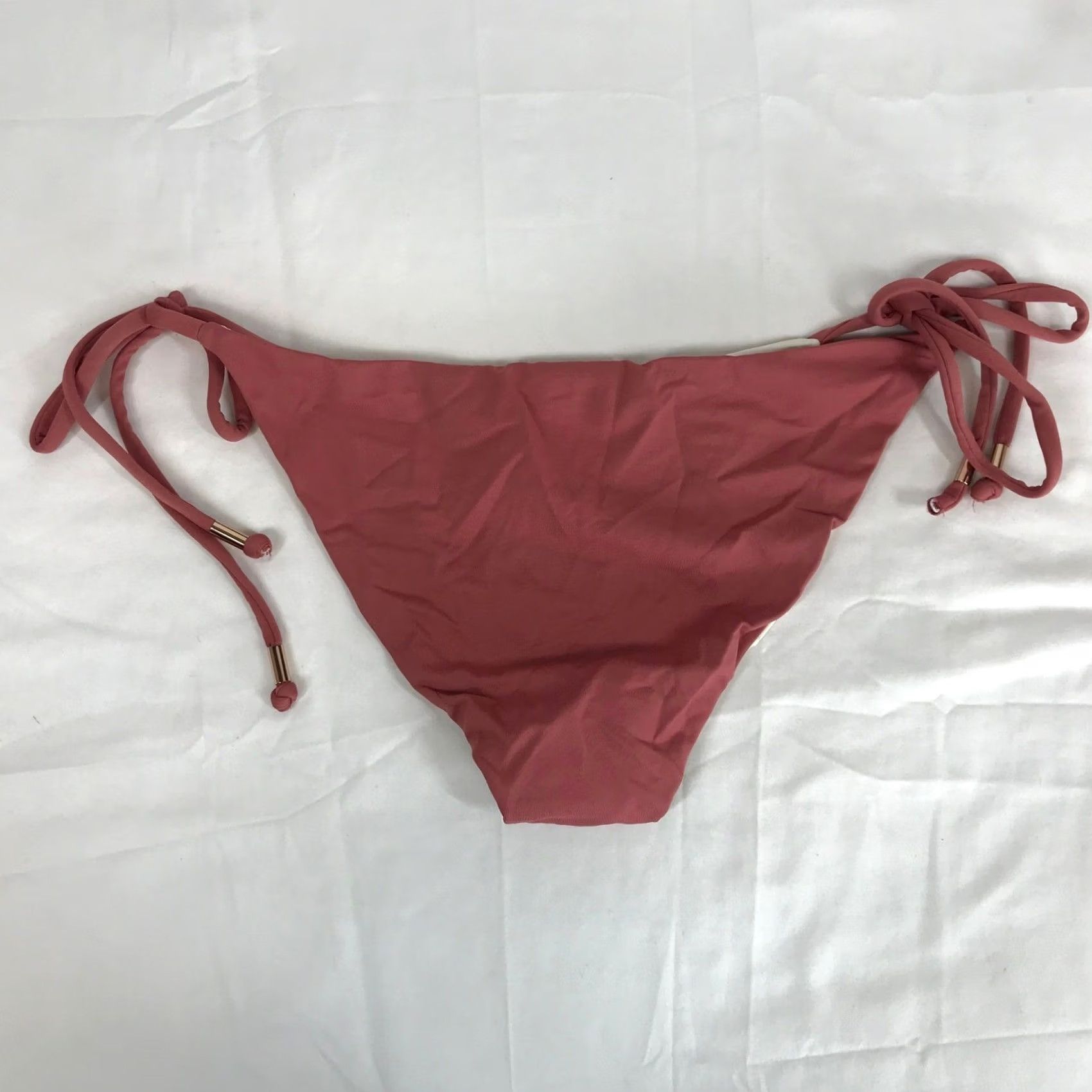 Eberjey VINTAGE: Eberjey Sadie Side Tie Bikini Bottom Canyon Rose Pink Gold Hardware M Size 32" / US 10 / IT 46 - 4 Thumbnail