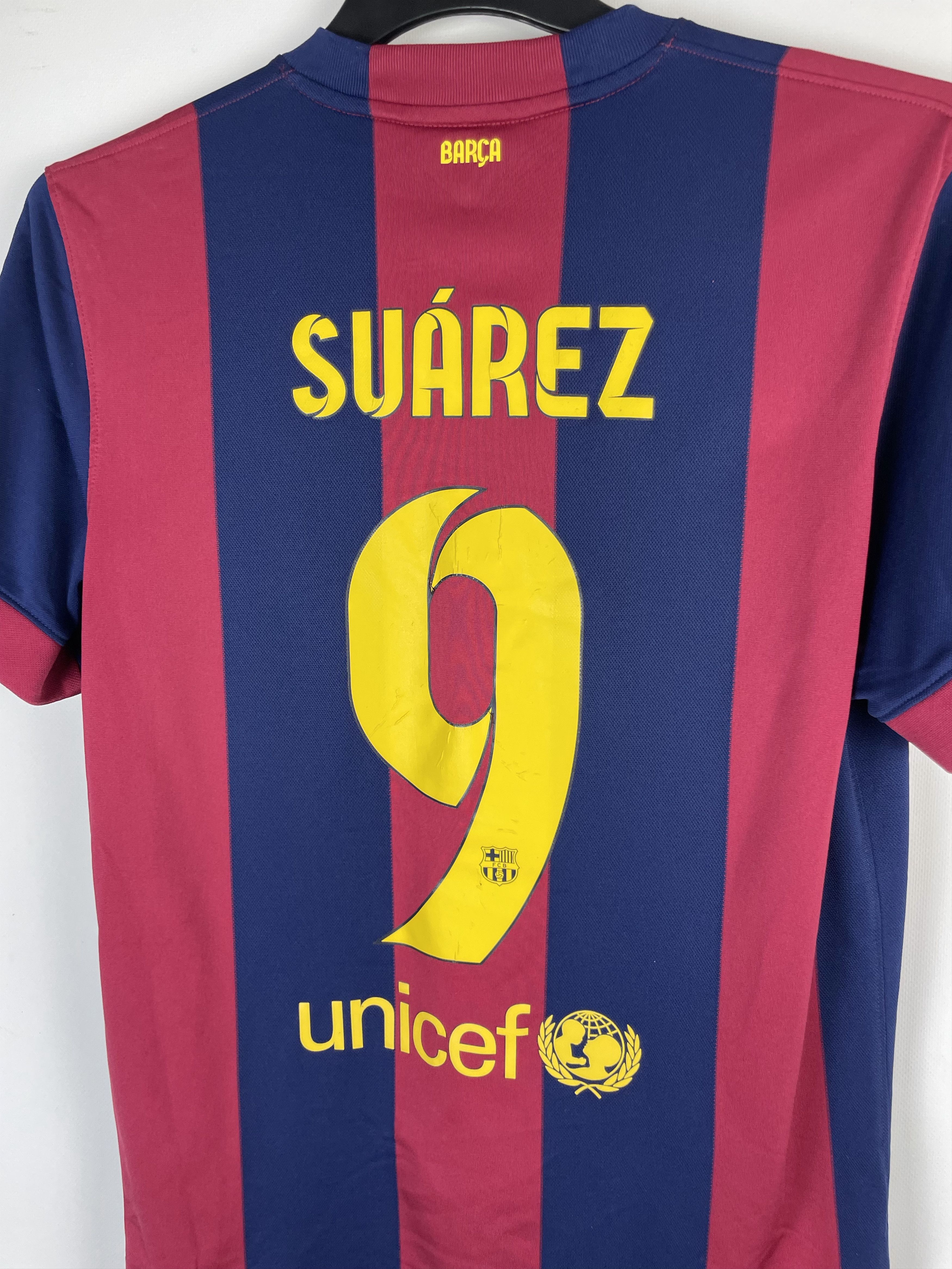 Nike BARCELONA 2014 HOME SUAREZ FOOTBALL SHIRT SOCCER JERSEY Size US M / EU 48-50 / 2 - 11 Thumbnail
