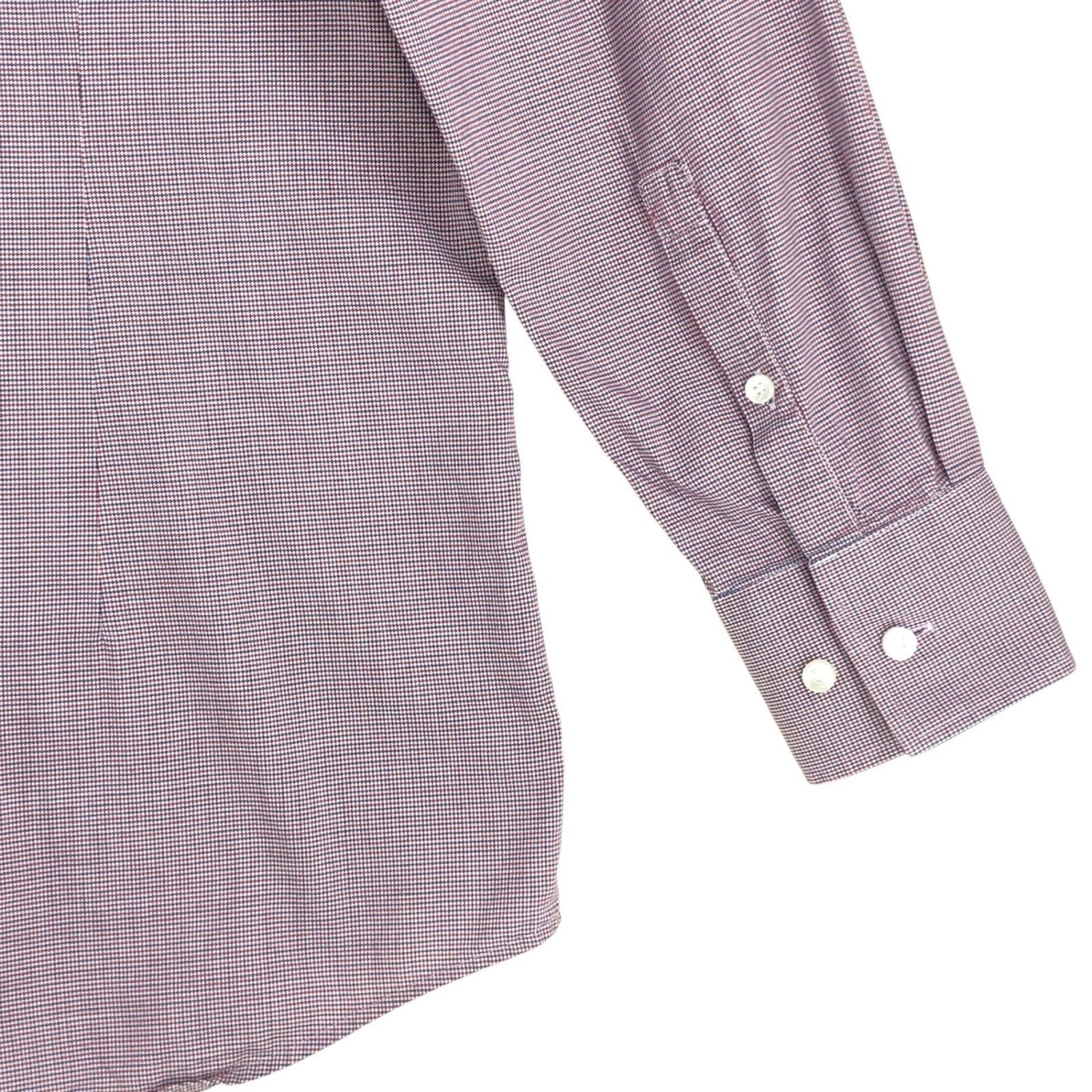 Hugo Boss Hugo Boss Dress Shirt 5.5 39 Slim Fit Purple Micro Check Size US M / EU 48-50 / 2 - 12 Thumbnail