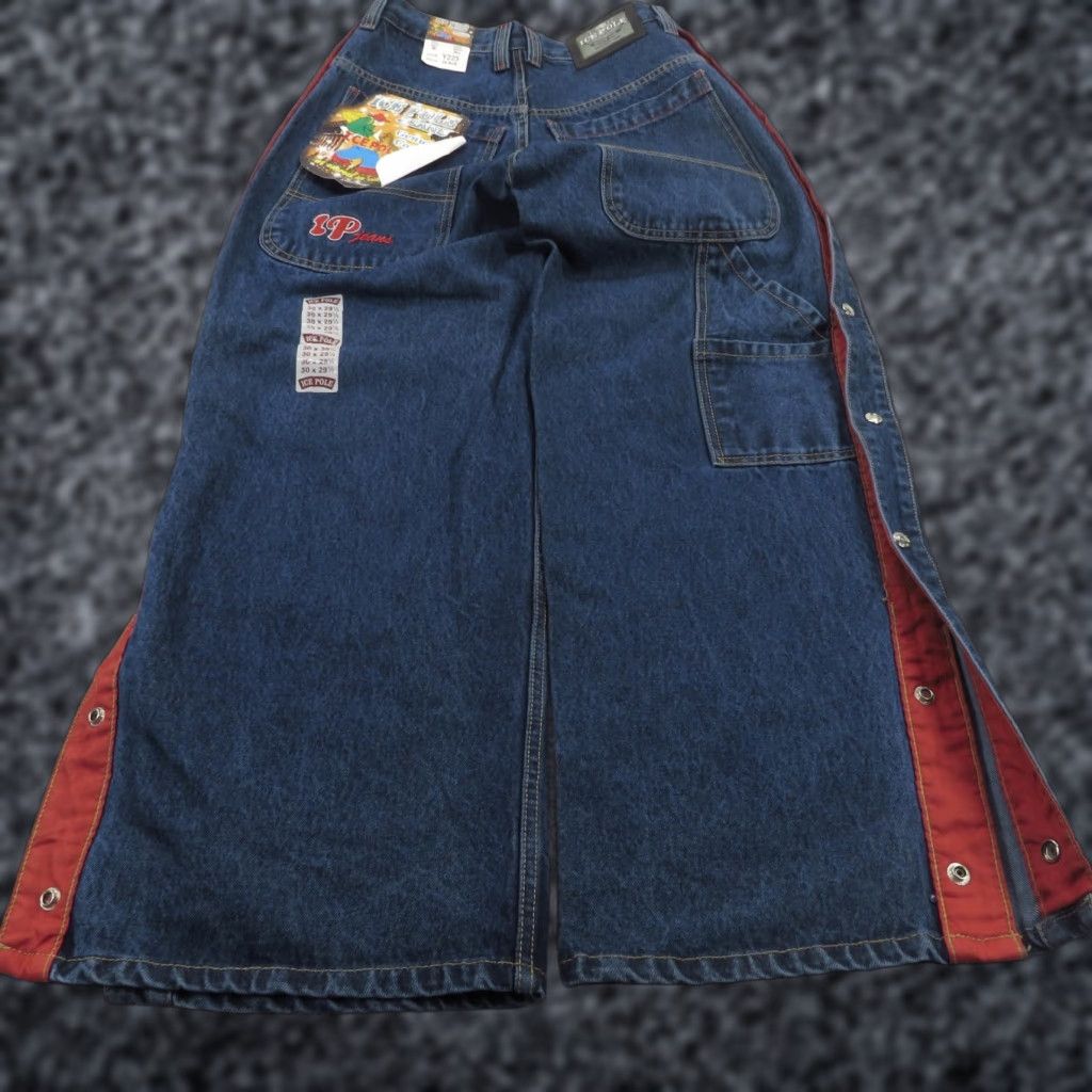 Vintage VINTAGE Ice Pole Baggy Jeans Men 30x30 Y2K Skater Grunge Streetwear Embroidered Wide-Leg 5-Pocket Design Blue Denim Cotton Jeans Mens Size US 30 / EU 46 - 1 Thumbnail