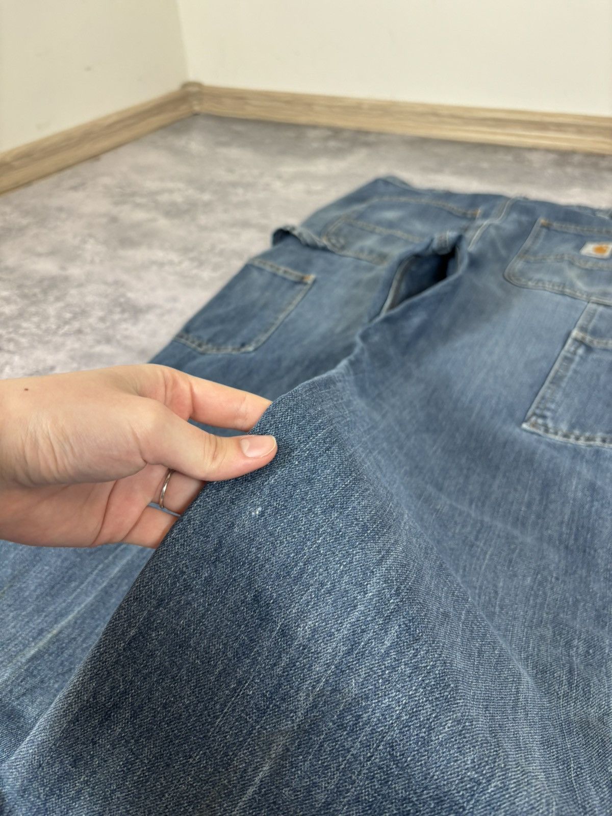 Carhartt Carhartt Men’s Double Knee Denim Jeans Relaxed Fit Blue Size US 34 / EU 50 - 15 Thumbnail