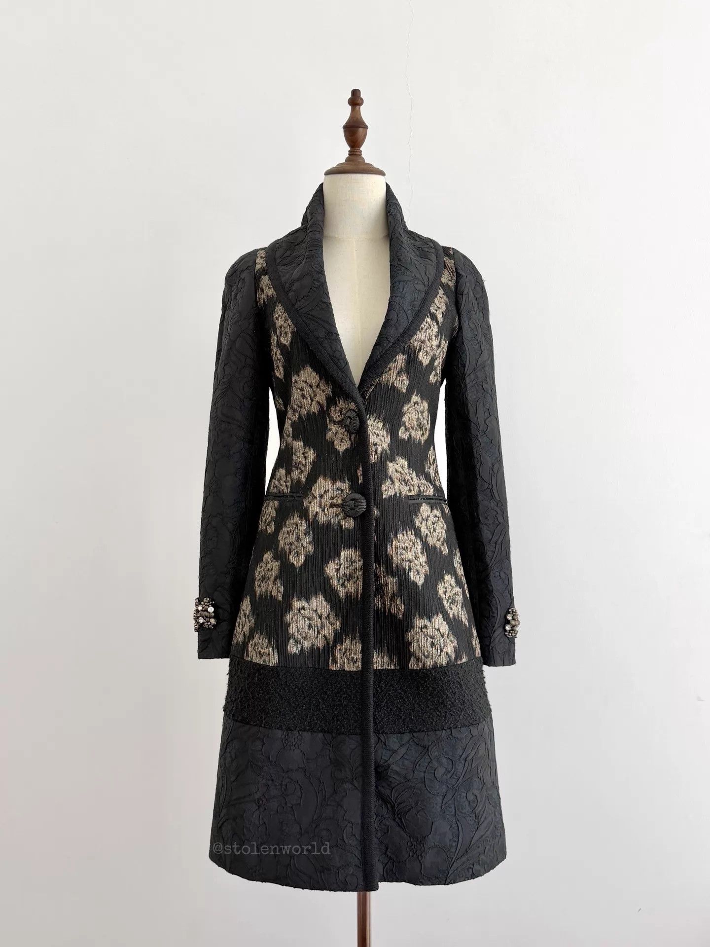 Kenzo Kenzo Jacquard Beaded Cuff Overcoat Size XS / US 0-2 / IT 36-38 - 1 Thumbnail