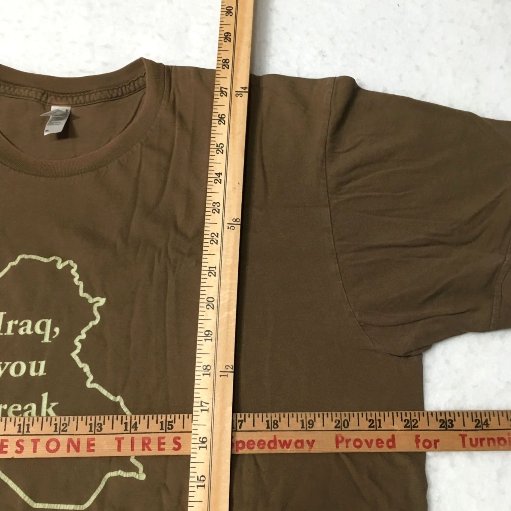 Vintage VINTAGE AA shirt XL brown desert storm I RAQ you Break tee t-shirt Size US XL / EU 56 / 4 - 4 Thumbnail