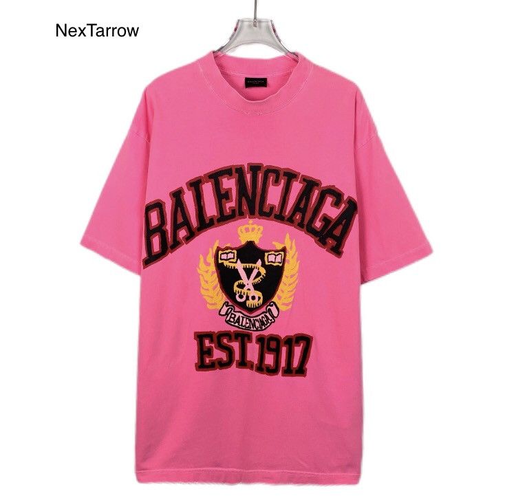 Balenciaga Balenciaga 22 Pink Logo Letter Round Neck Short sleeved T- Size US XXS / EU 40 - 1 Thumbnail