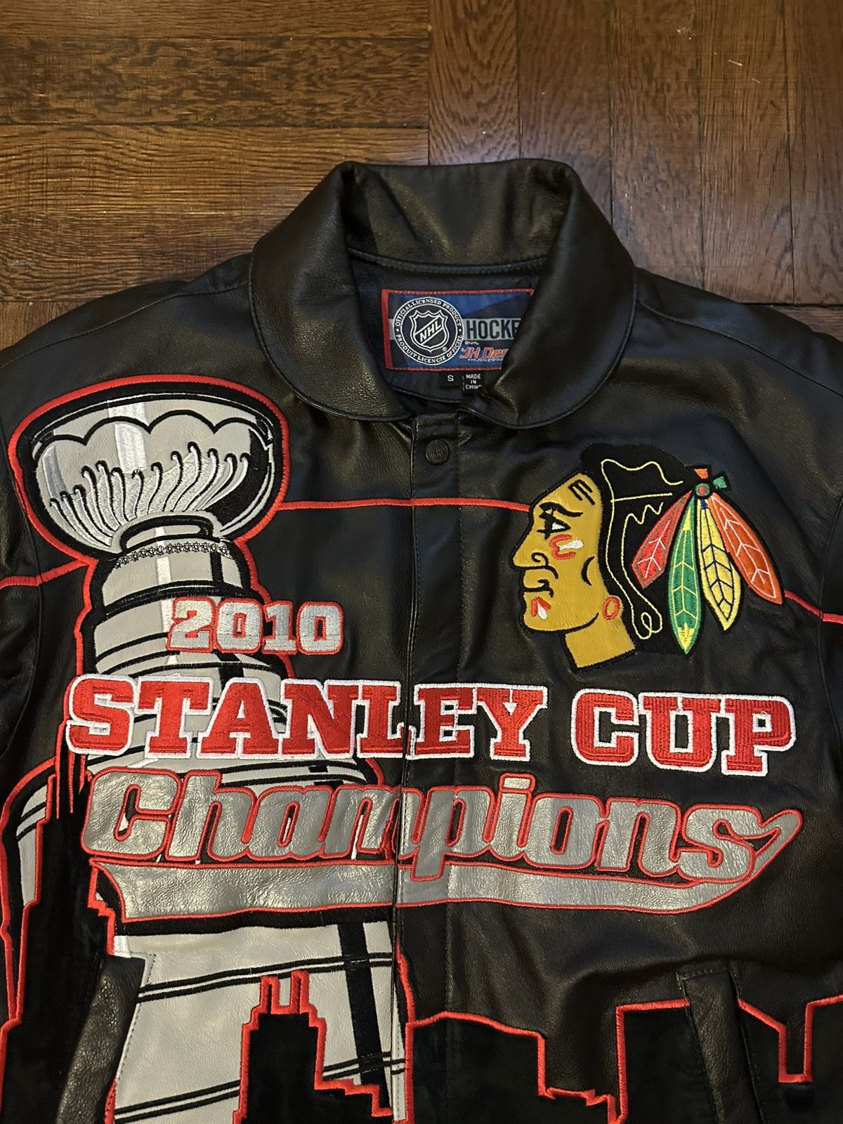 Jeff Hamilton LASTDROP Vtg Jeff Hamilton Chicago Blackhawks Leather Jacket Size US S / EU 44-46 / 1 - 5 Thumbnail