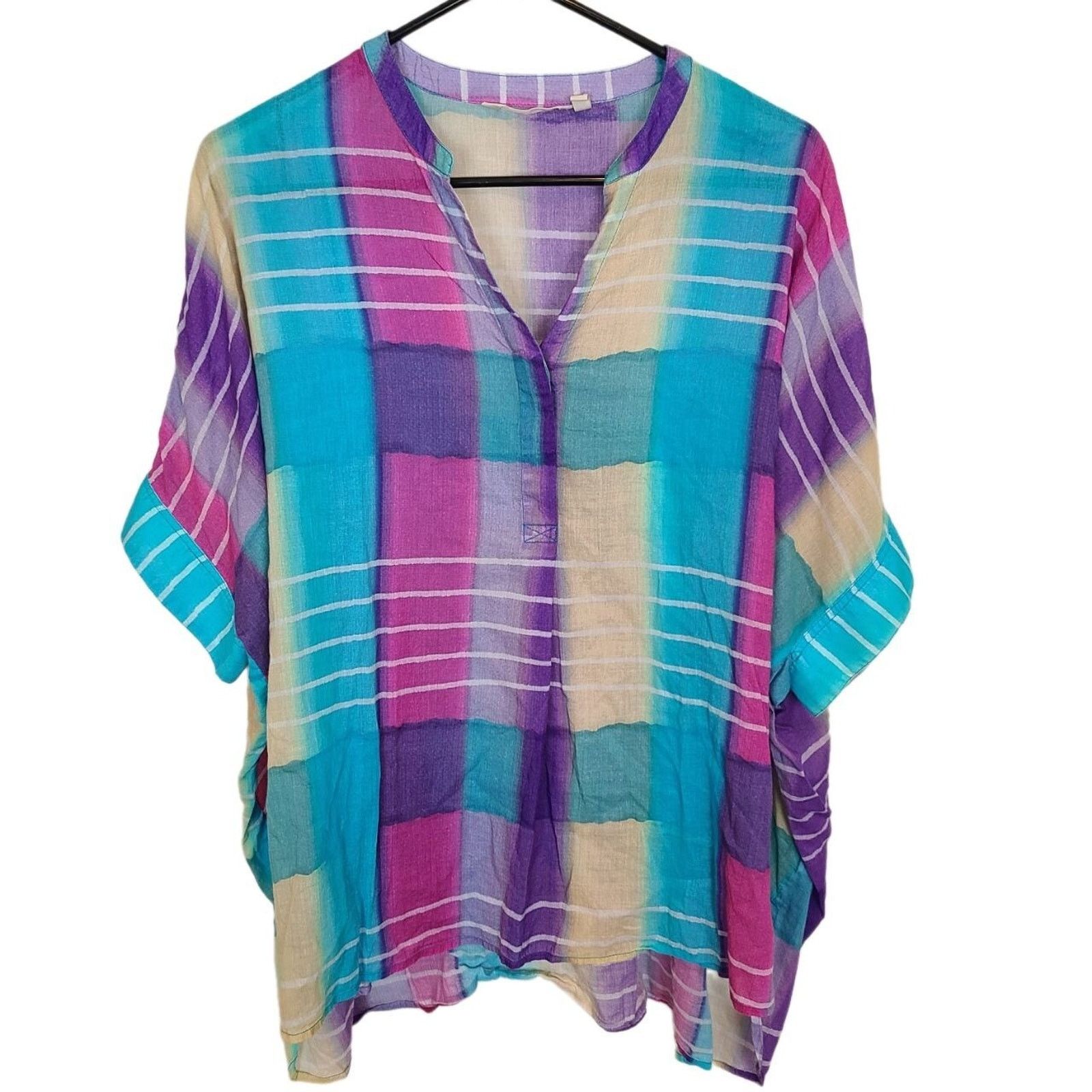 Soft Surroundings Soft Surroundings Painterly Plaid Tunic Sz M Coastal Grandma Size M / US 6-8 / IT 42-44 - 1 Thumbnail