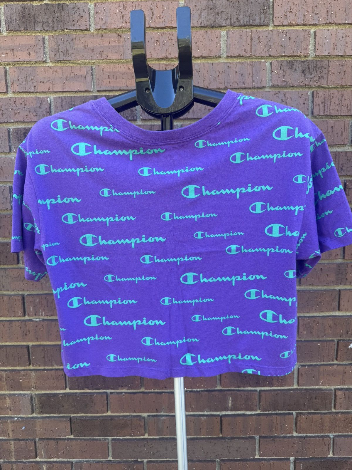 Champion Champion Athleticwear Cropped All Over Print T Shirt Purple Size S / US 4 / IT 40 - 5 Thumbnail