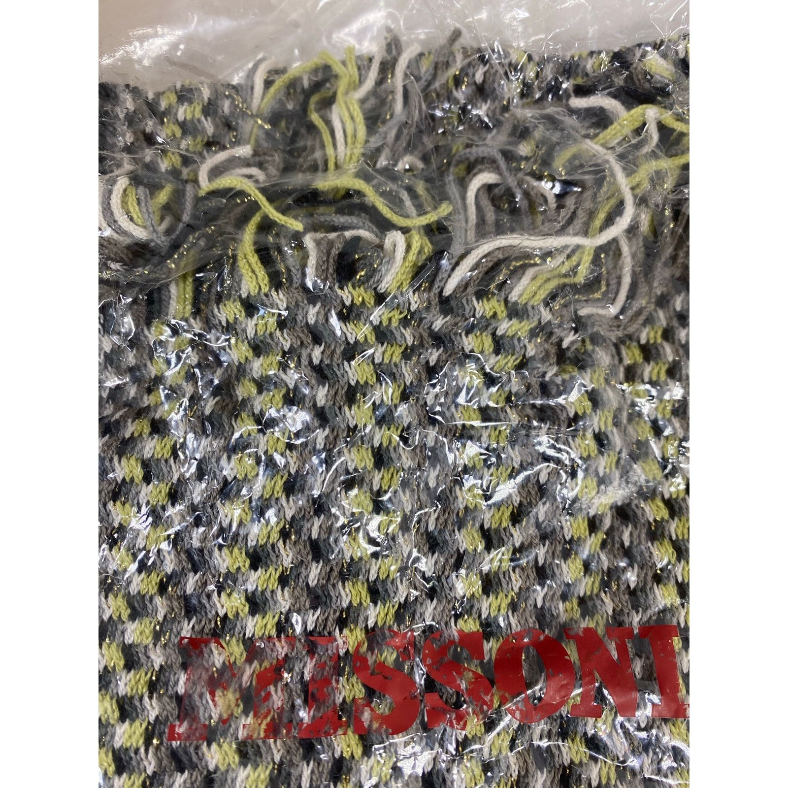 Missoni Missoni Knit Scarf w/ Lurex Black/Yellow/Gray NEW Size ONE SIZE - 5 Thumbnail