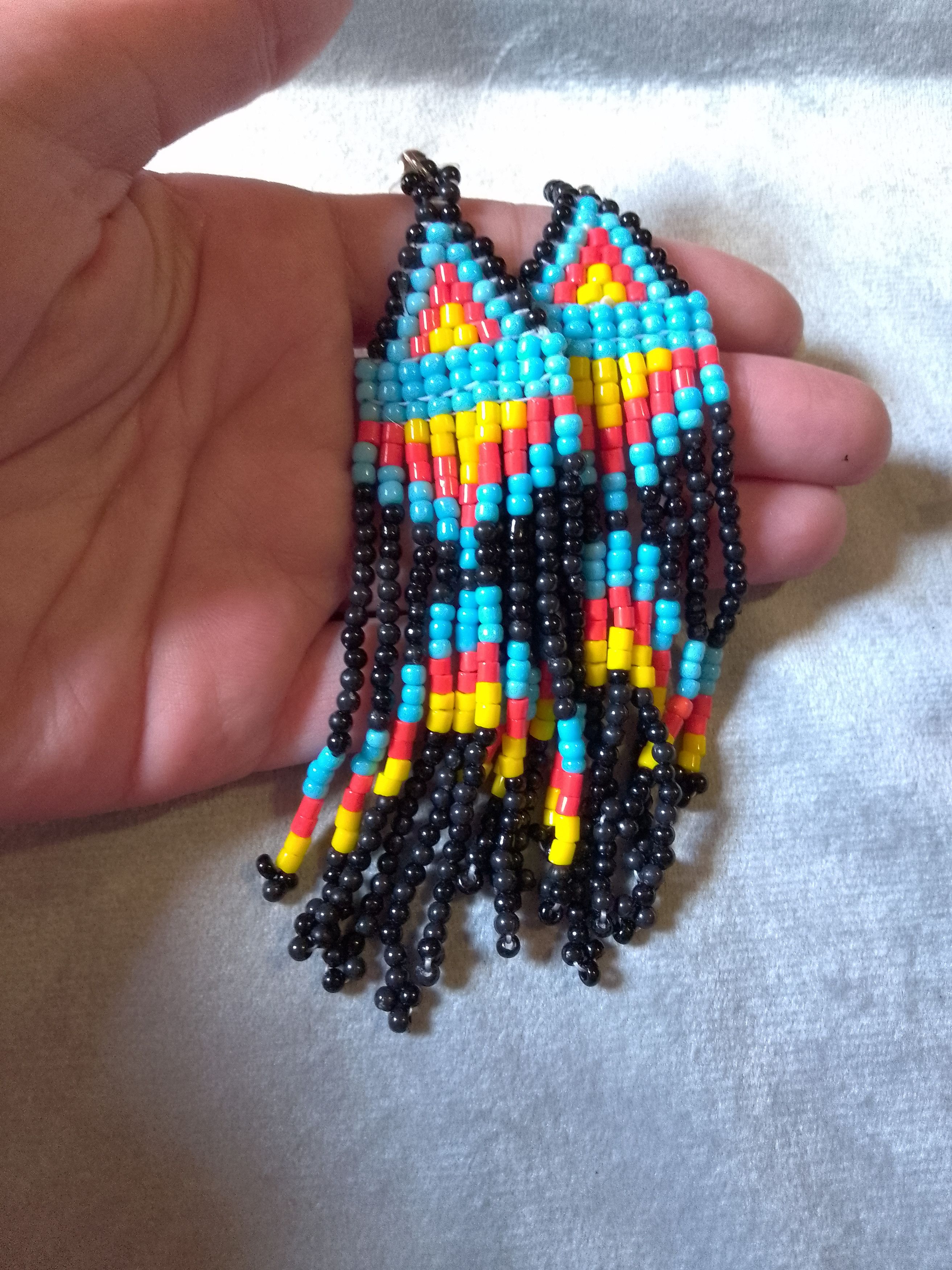 Handmade Earrings Bangs Black Ethnic. Necklace Native American Size ONE SIZE - 3 Thumbnail