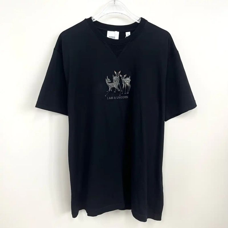 Burberry Burberry Women's Black T-Shirt with Unicorn Design Size XS / US 0-2 / IT 36-38 - 1 Thumbnail