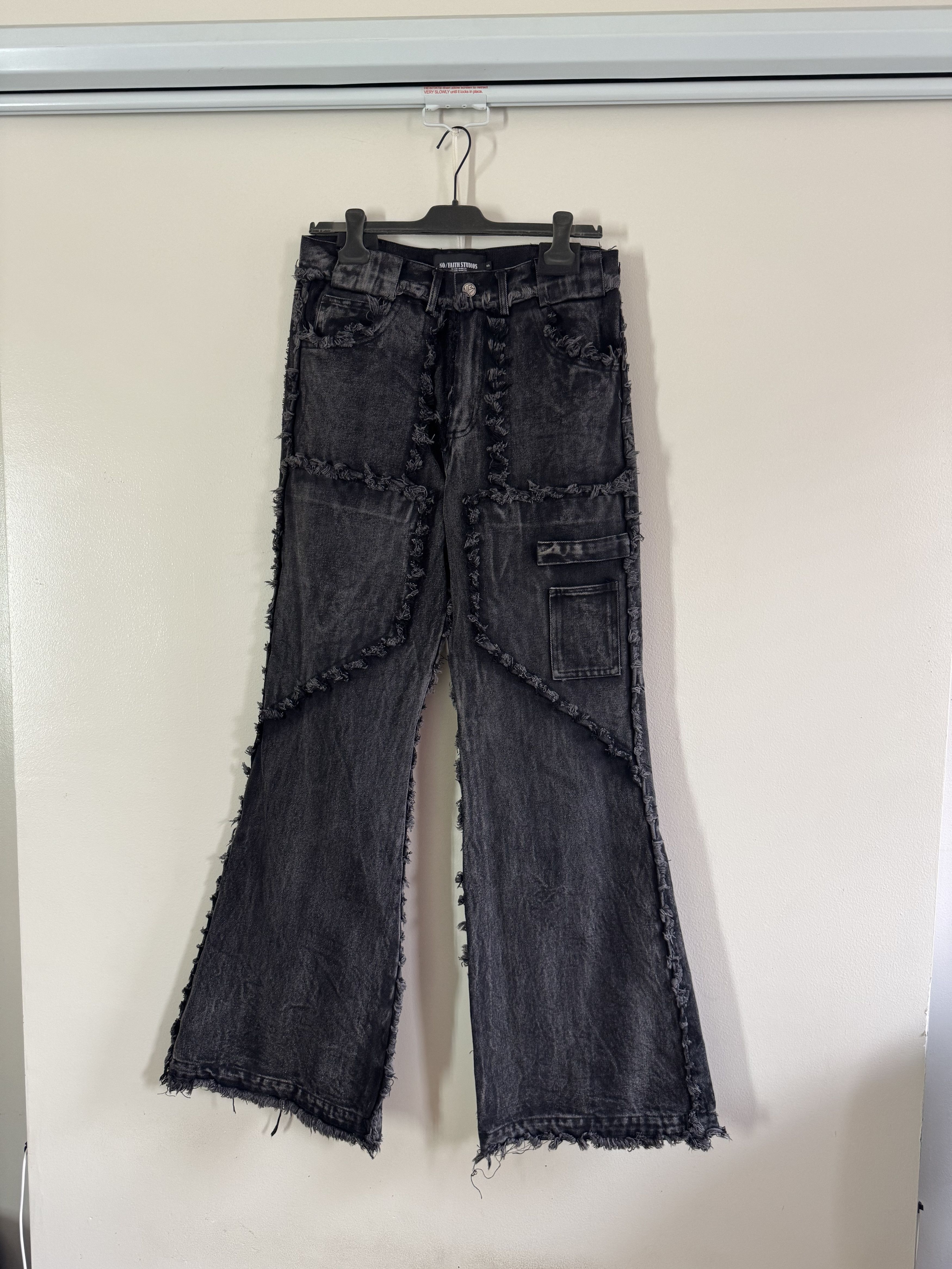 NO/FAITH STUDIOS 訳あり FLARE JEANS NO/FAITH STUDIOS Gray Flared Jeans