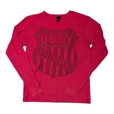 Obey Vintage Obey Propaganda Red Long Sleeve Thermal Shirt Waffle Size US S / EU 44-46 / 1 - 1 Thumbnail