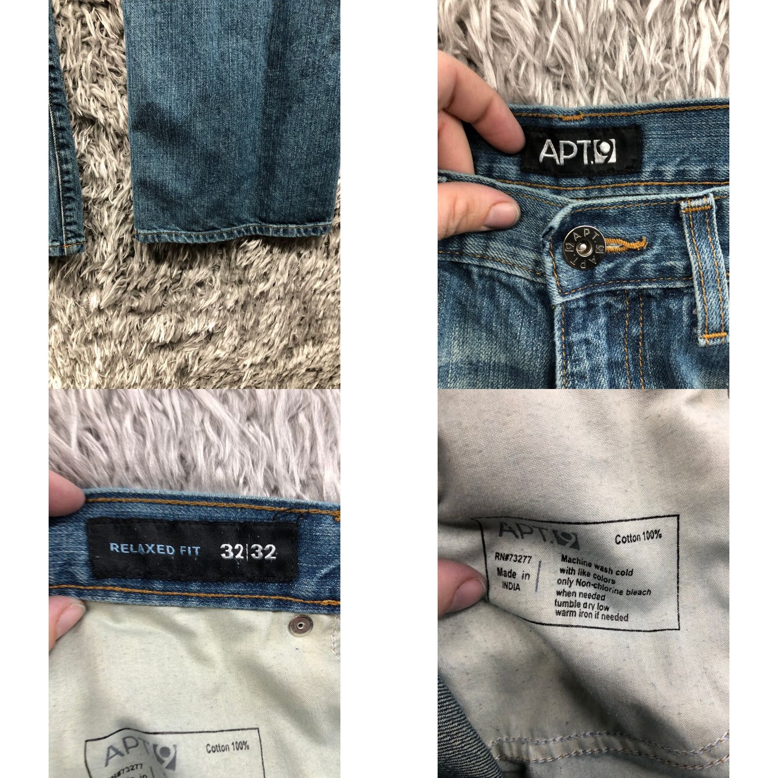 Apt. 9 Apt.9 Jeans Dark Wash Blue Denim 32x32 Mens Relaxed Straight Leg 5-Pocket Baggy Mid Rise Denim Jeans Mens Size US 32 / EU 48 - 8 Thumbnail
