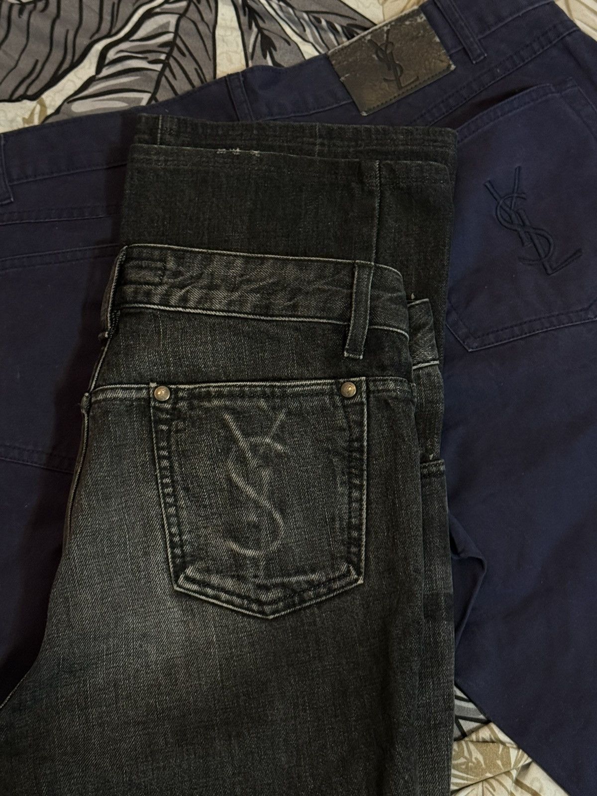 Yves Saint Laurent 2003 30x29 YSL Jeans Flare Denim Pants Black Rive Gauche Size US 30 / EU 46 - 9 Thumbnail