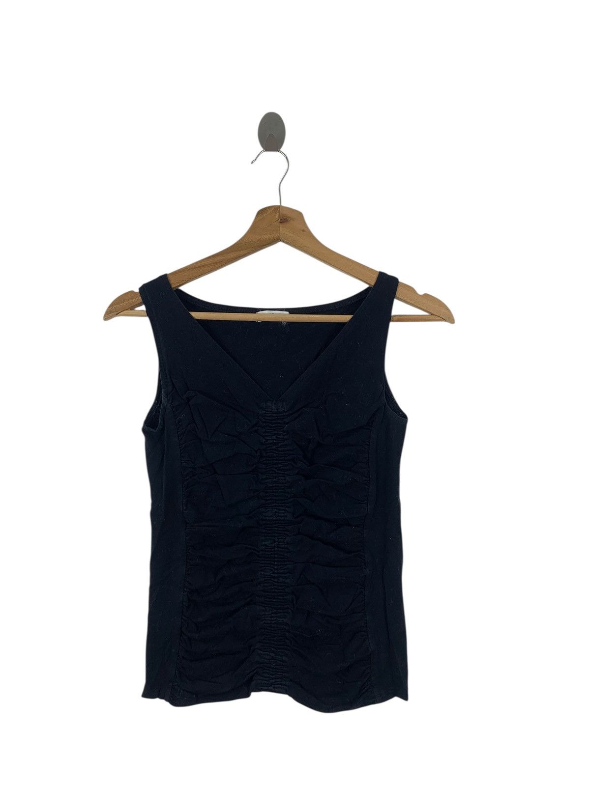 Yohji Yamamoto Vintage YOHJI YAMAMOTO INED Collection Ruffle Tank Top Tee Size XXS / US 00 / IT 34 - 3 Thumbnail
