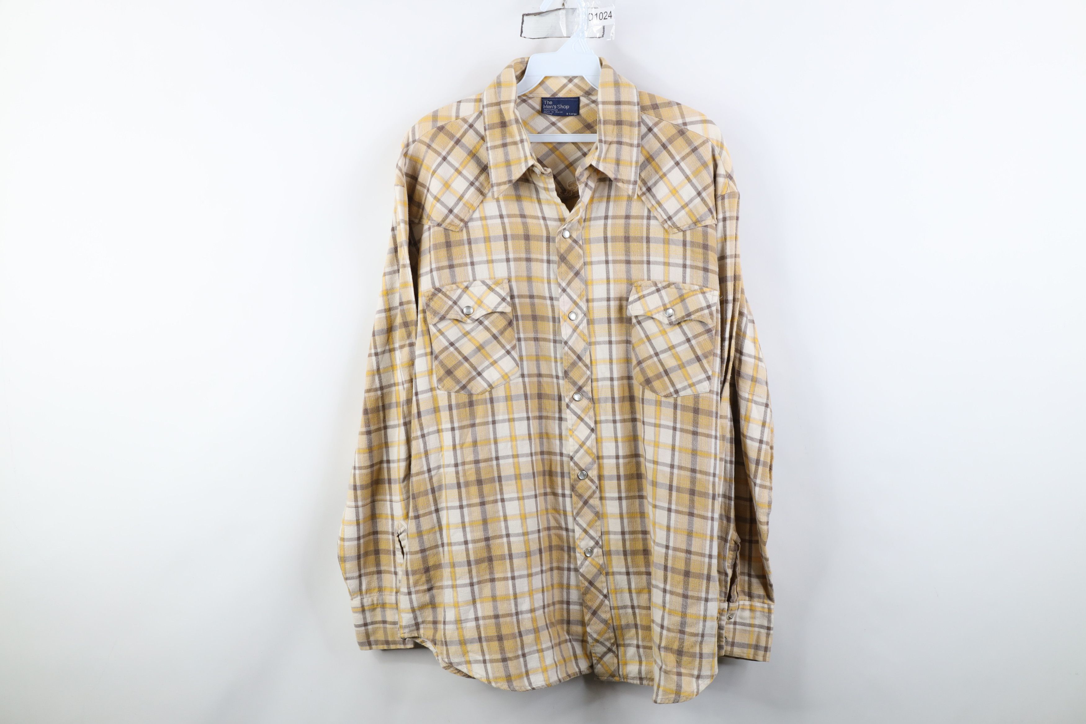 Vintage Vintage 70s Streetwear Western Flannel Snap Button Shirt Size US XL / EU 56 / 4 - 1 Thumbnail