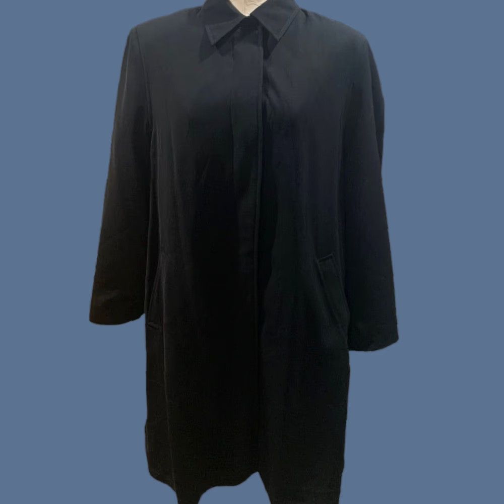 Anne Klein VINTAGE Anne Klein Trench Coat Womens 12 Black Removable Lining Coat Size XL / US 12-14 / IT 48-50 - 1 Thumbnail