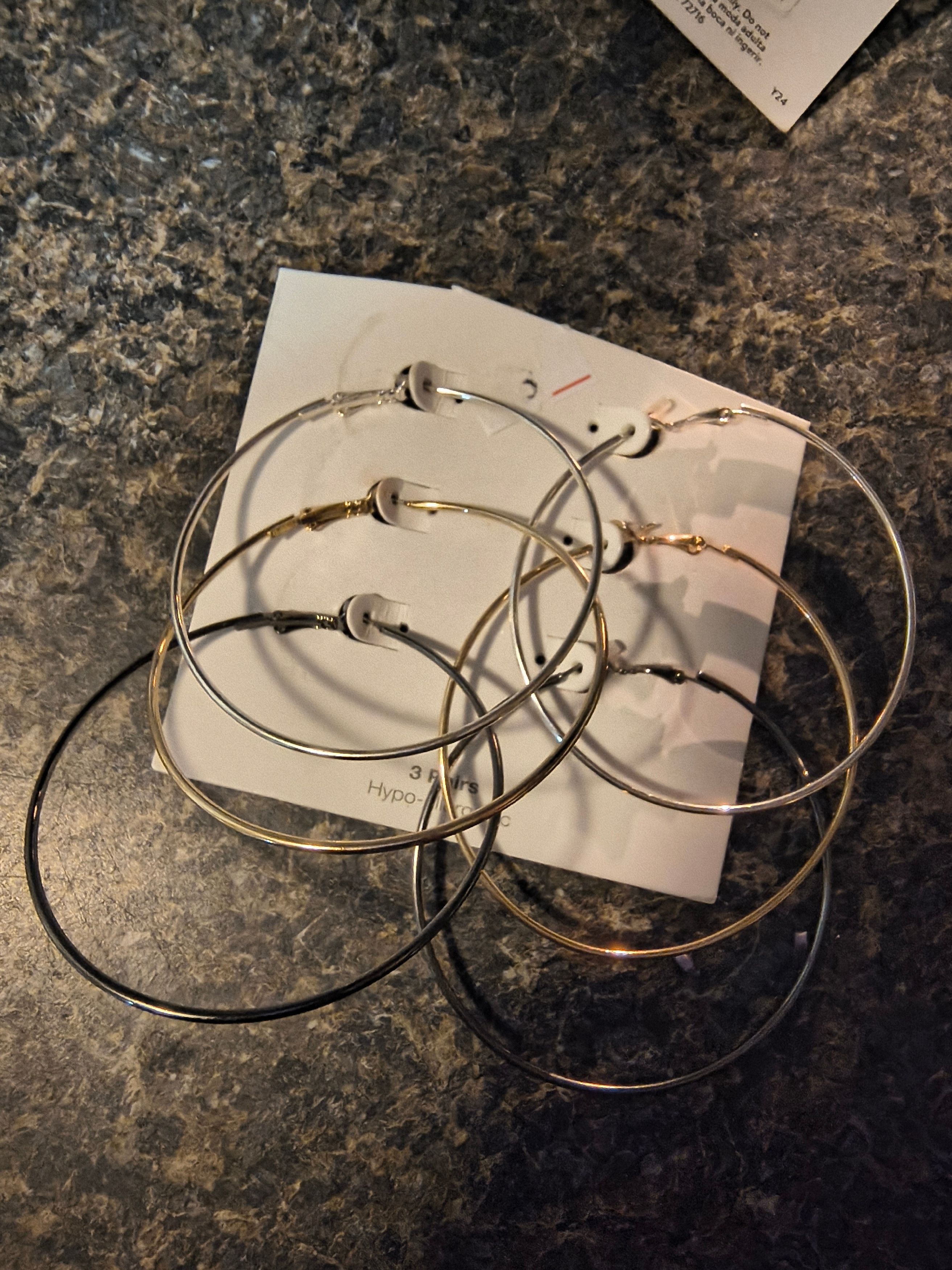 Other Set of 3 large Hoop earrings Size ONE SIZE - 1 Thumbnail
