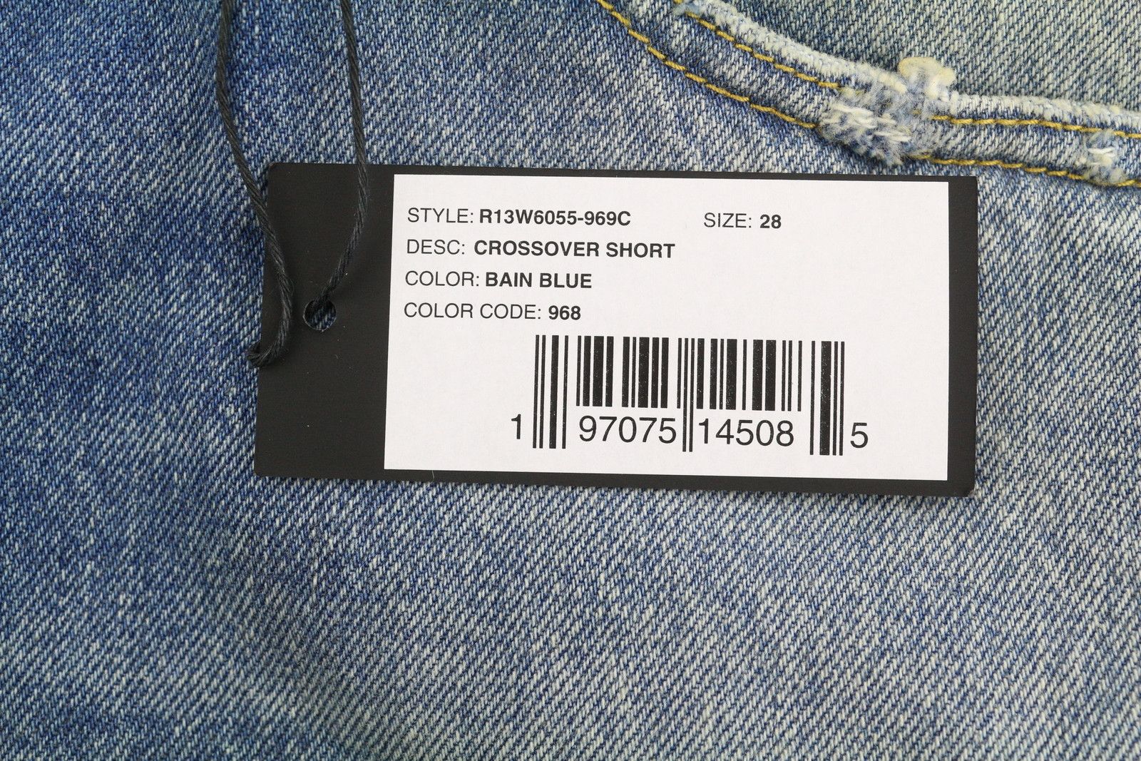 R13 CROSS OVER 28 Bain Blue Asymmetric PS26 Shorts 89416 Size 28" / US 6 / IT 42 - 8 Thumbnail