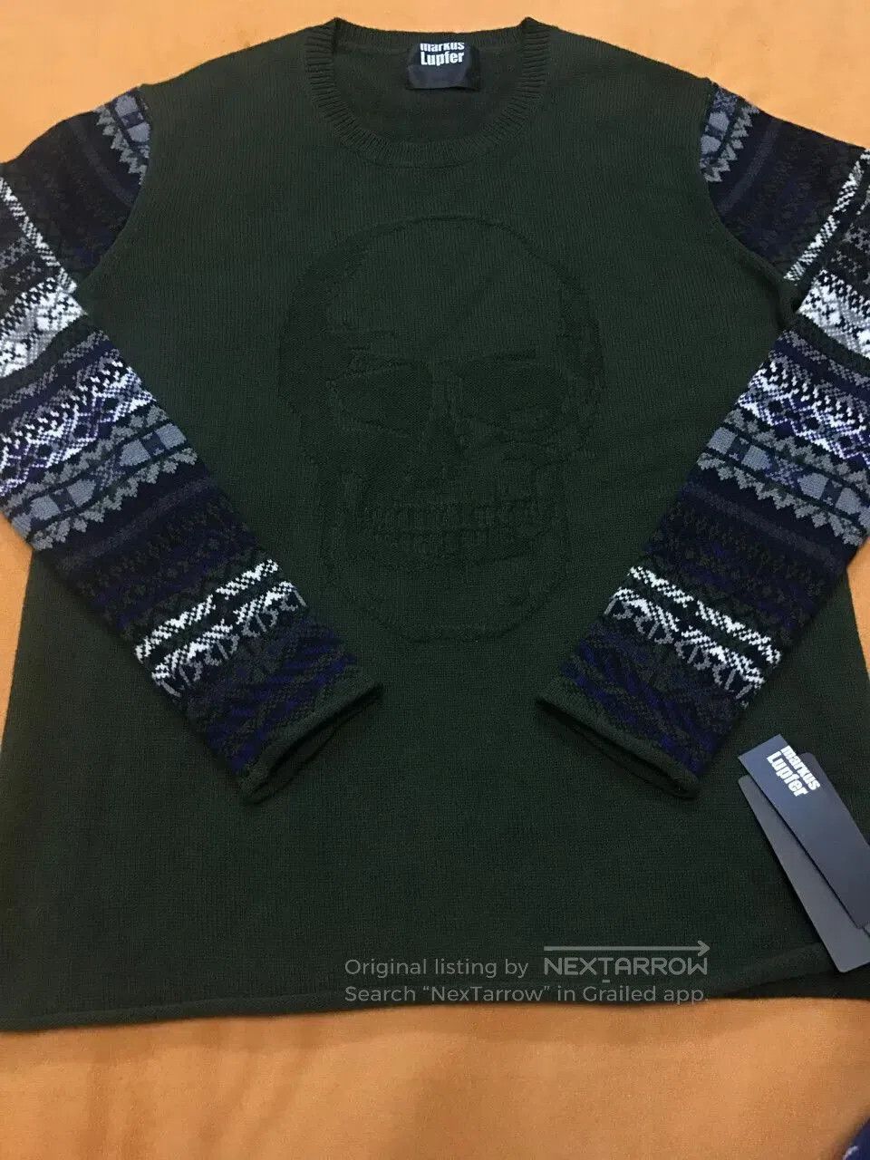 Markus Lupfer Markus Lupfer Skeleton Patchwork Wool Sweater. Size US L / EU 52-54 / 3 - 1 Thumbnail