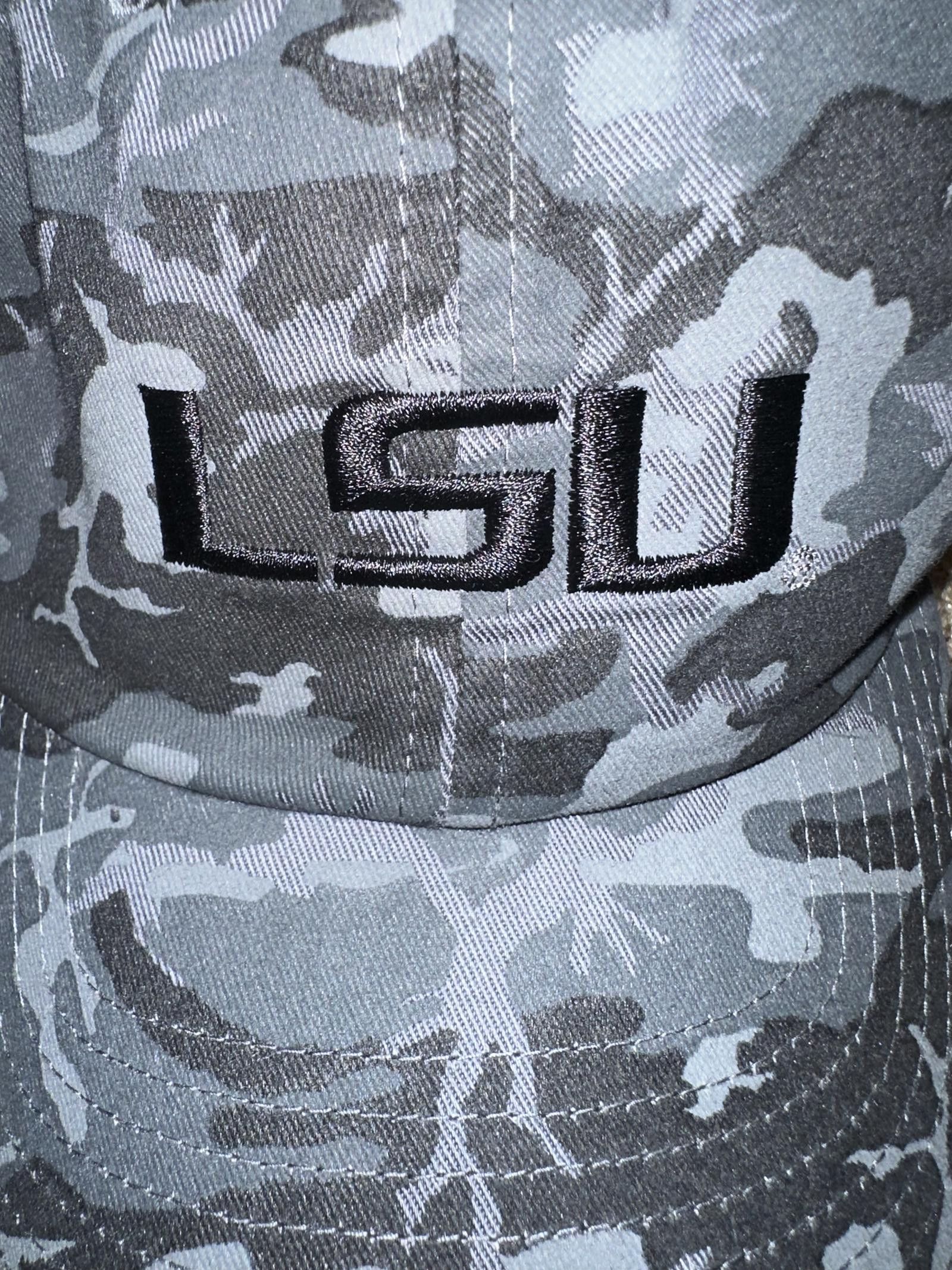 Nike Nike LSU Tigers Embroidered Black Camo Adjustable Hat Sample Size ONE SIZE - 2 Thumbnail