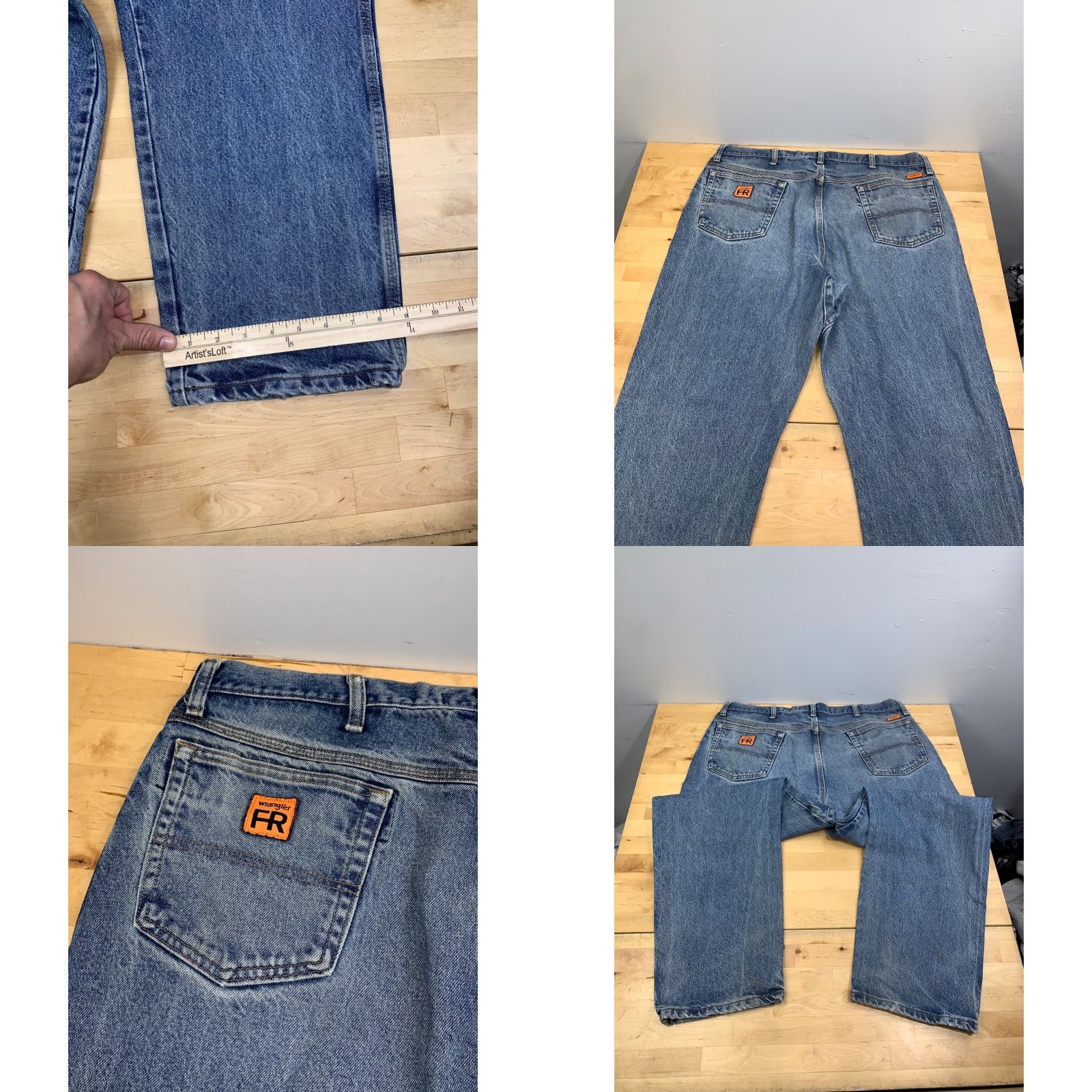 Wrangler Wrangler Wrangler FR Riggs Workwear Jeans Mens 40x30 Blue Denim 5-Pocket Logo Straight 30 In Regular Vintage: No Size US 40 / EU 56 - 8 Thumbnail