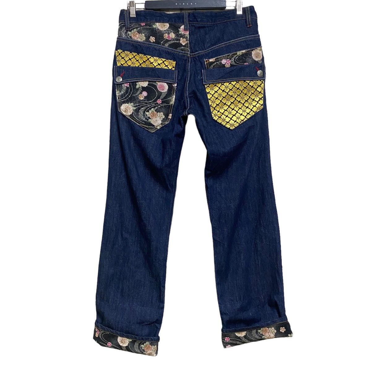 Karakuri Tamashii GUMU Denim Embroidery Multi Pocket Japan Motif Jeans Size US 34 / EU 50 - 1 Thumbnail