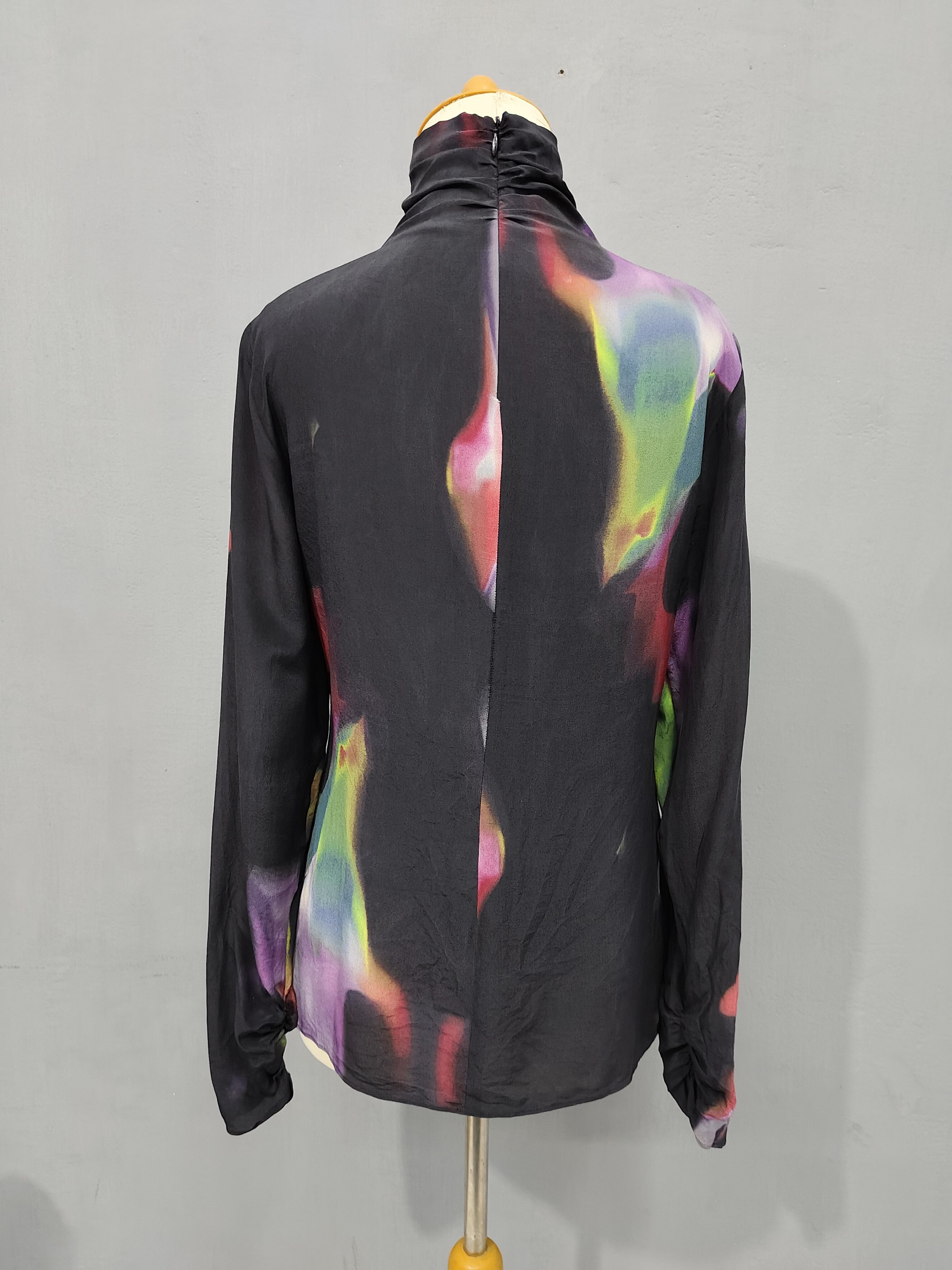 Moschino Moschino Cheapandchic❤️‍🔥Abstract Art Sheer Turtleneck Top Size M / US 6-8 / IT 42-44 - 4 Thumbnail