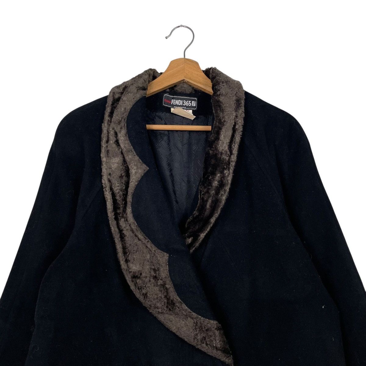 Fendi Vintage 70s Fendi 365 Wool Cashmere Fur Trimmed Colar Coat Size M / US 6-8 / IT 42-44 - 2 Thumbnail