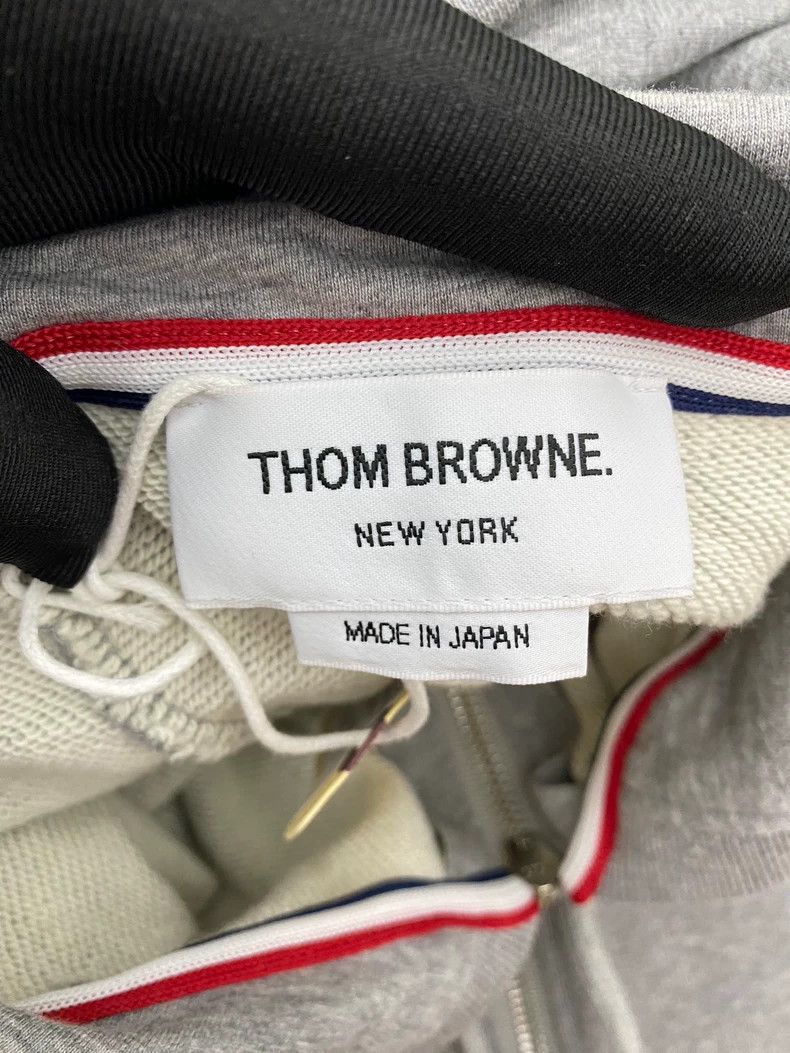 Thom Browne thom browneSleeve-marked striped zipper classic hooded swea Size US L / EU 52-54 / 3 - 8 Thumbnail