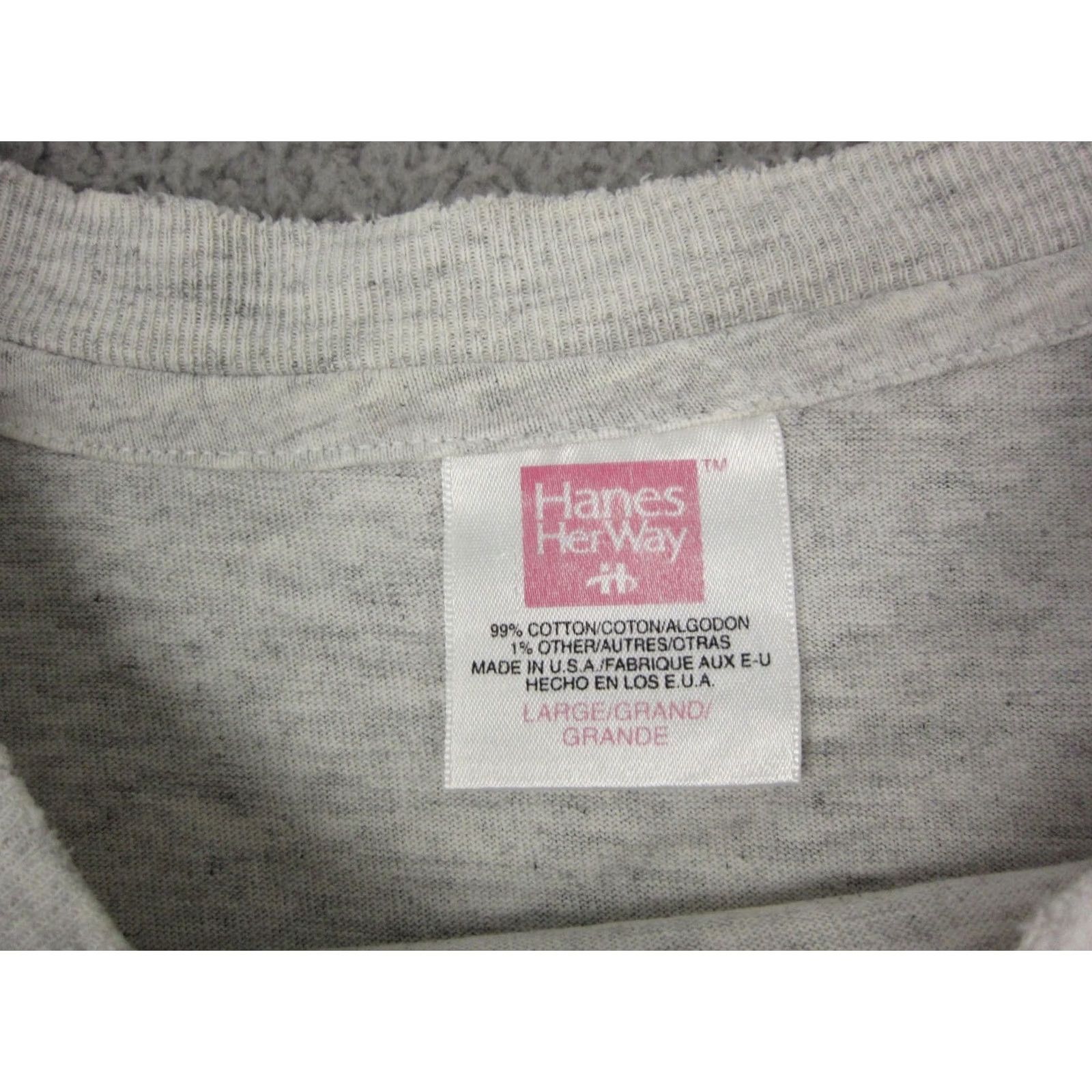 Hanes VINTAGE Hanes Shirt Womens L Gray Made in USA Baggy Fit Ladies Shirt Size L / US 10 / IT 46 - 4 Thumbnail