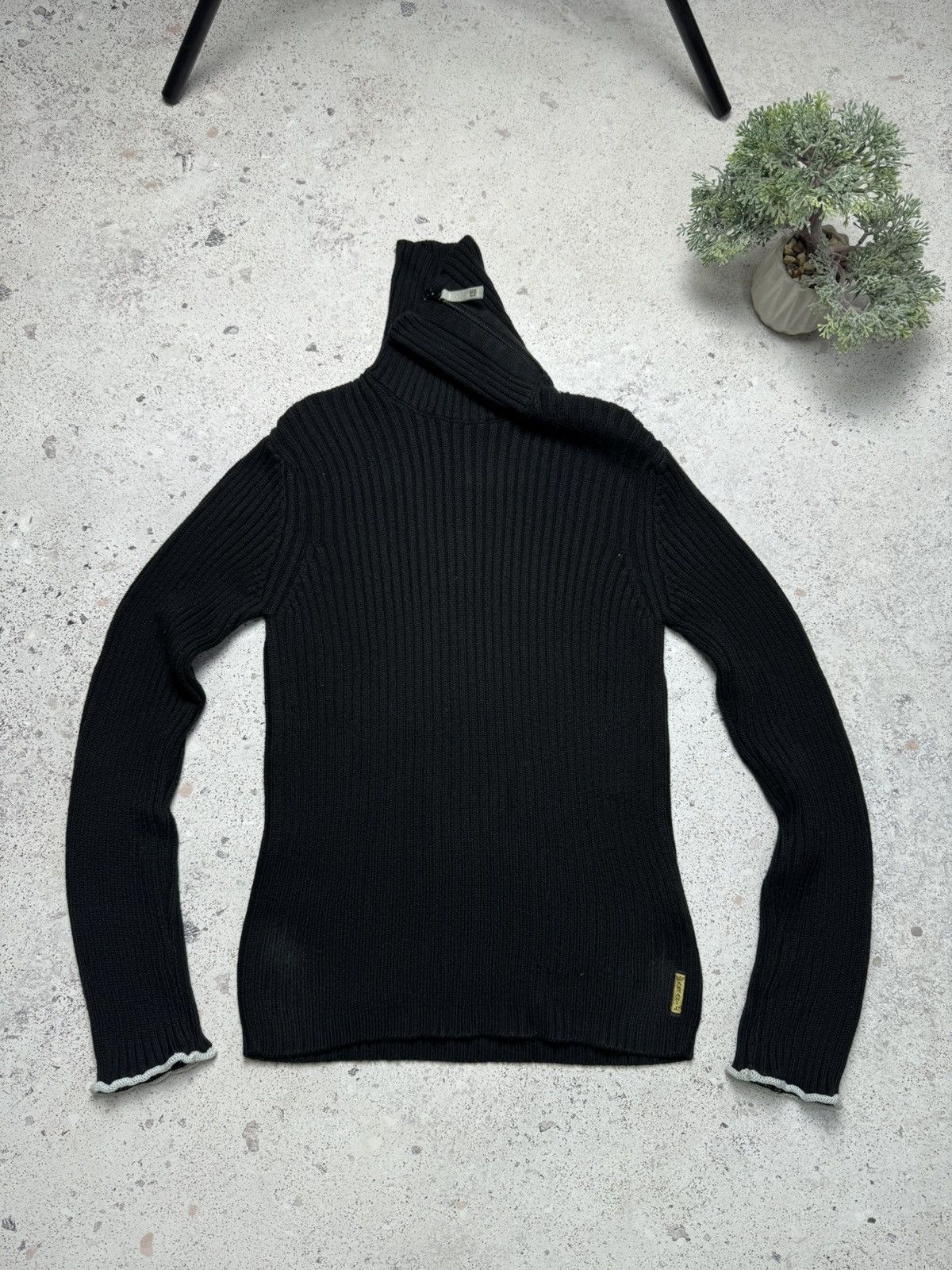 Armani × Vintage Vintage Armani Turtleneck Sweater Black Men’s L Knit Size US L / EU 52-54 / 3 - 1 Thumbnail