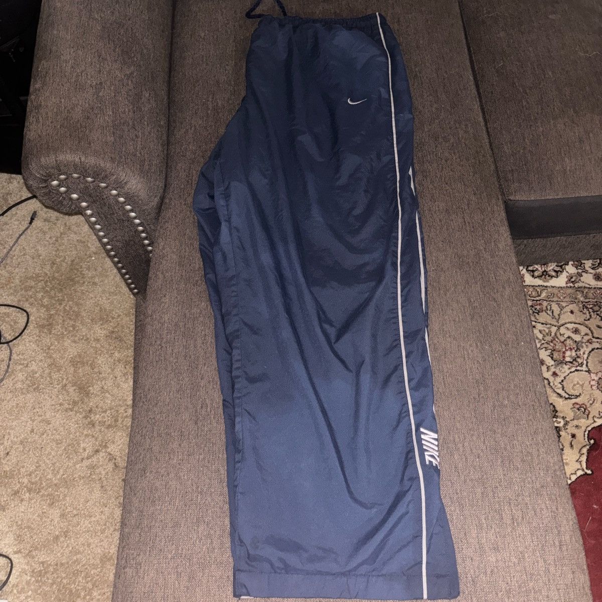 Nike Nike Navy Blue Trackpants with white stripes Size US 42 / EU 58 - 1 Thumbnail