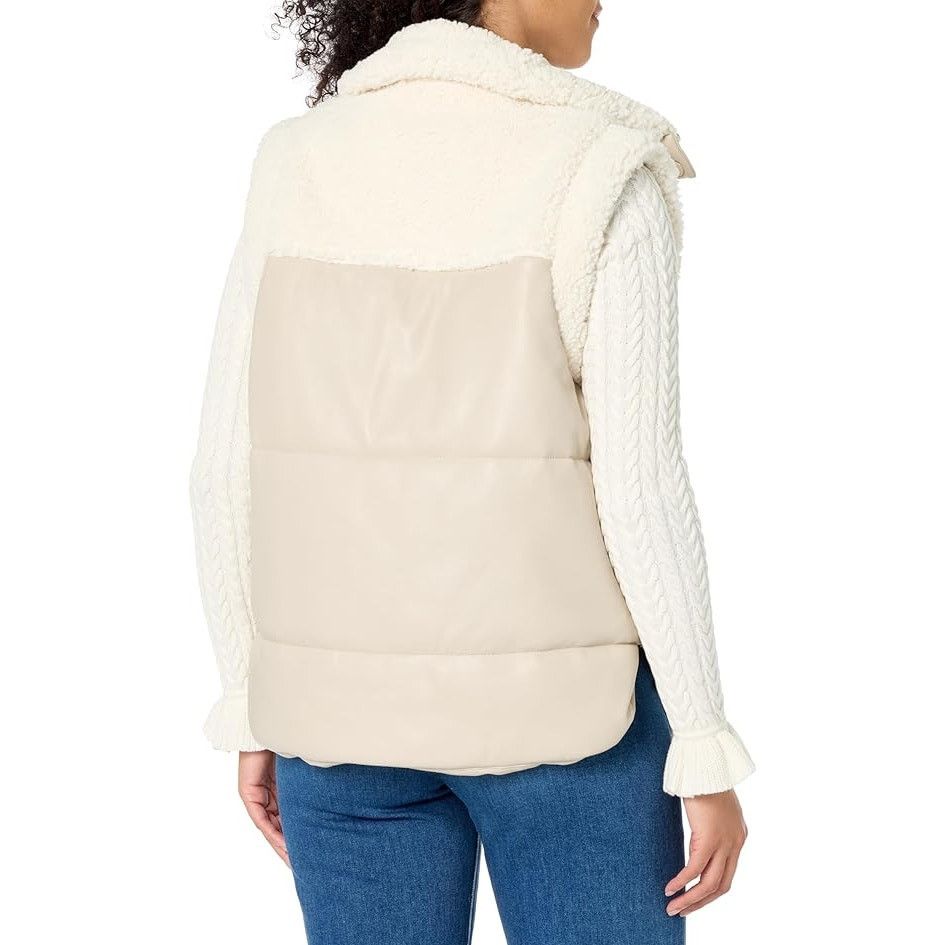 BLANKNYC BLANKNYC Womens Vegan Leather Quilted Sherpa Vest, Size XS Size XS / US 0-2 / IT 36-38 - 2 Thumbnail