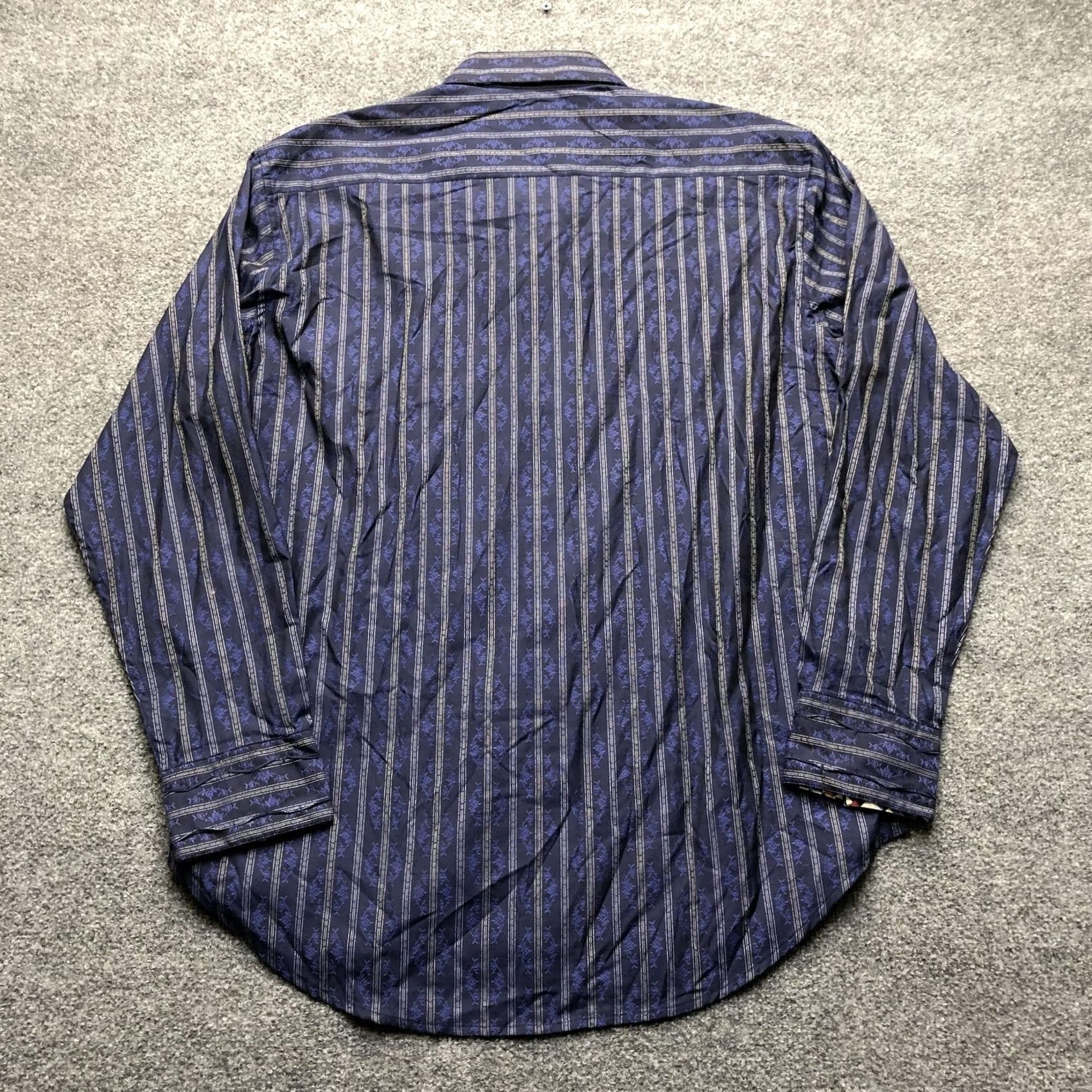 Robert Graham Robert Graham Shirt Mens Large Blue Striped Long Sleeve Button Up Embroidered Size US L / EU 52-54 / 3 - 5 Thumbnail