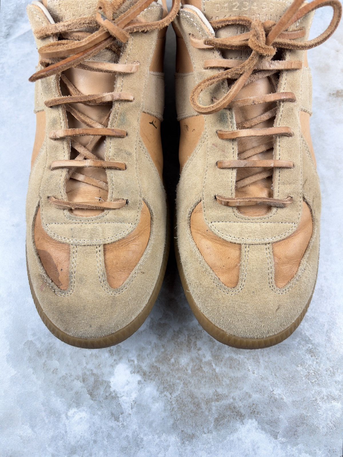 Maison Margiela AW21 Maison Margiela Natural Tan Leather Laced Gat Sneakers Size US 10 / EU 43 - 7 Thumbnail
