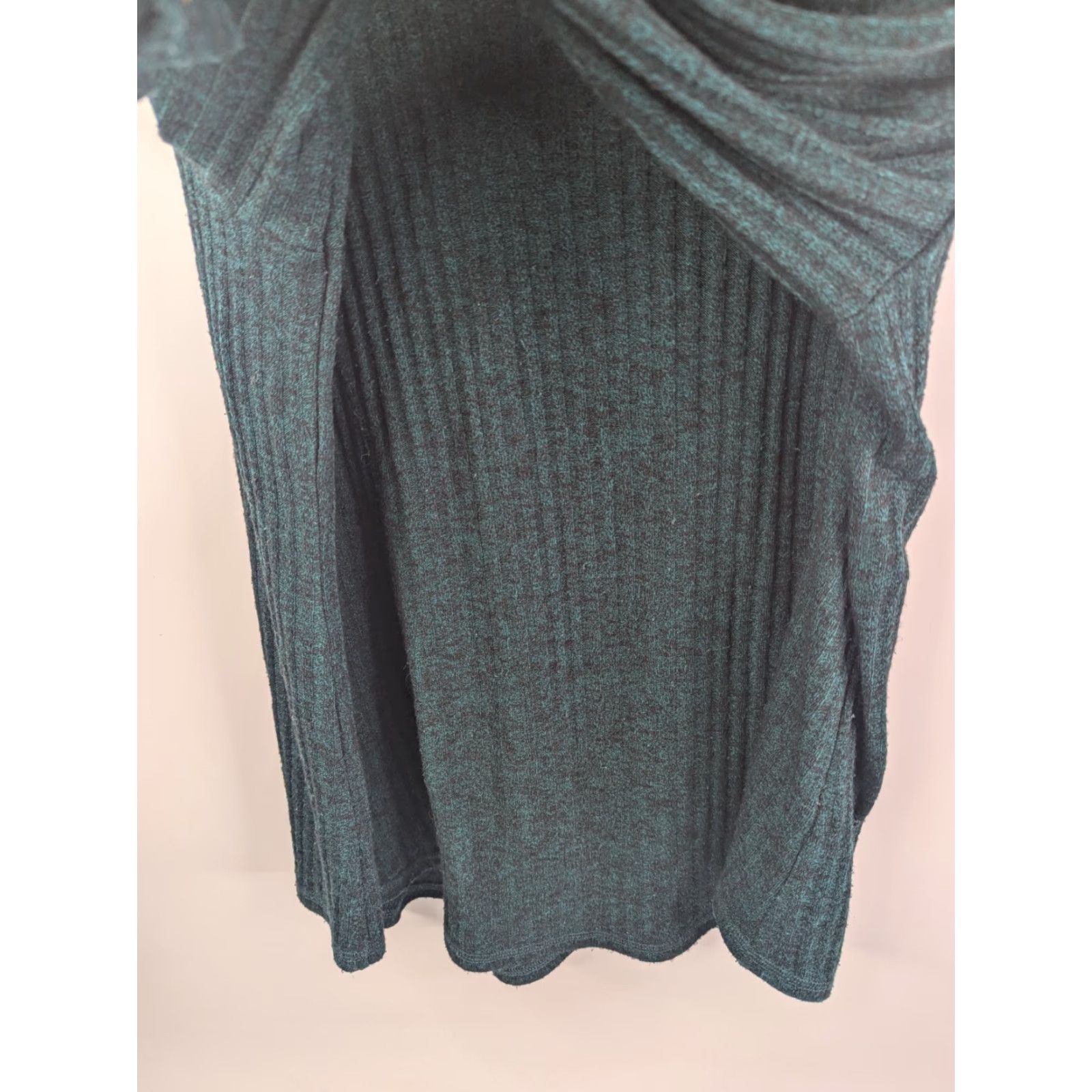 Vintage Susan Graver Women's Petite Green Sweater Rib Knit Crew Neck Tunic A544664 Size XL / US 12-14 / IT 48-50 - 3 Thumbnail
