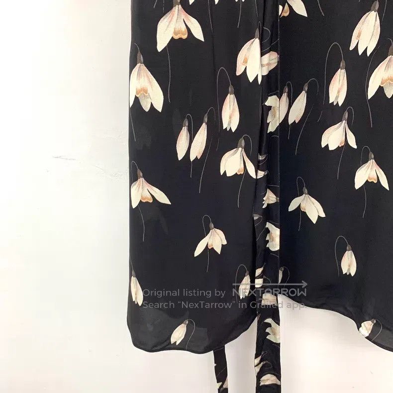 Valentino Valentino Black magnolia floral full print dress Size L / US 10 / IT 46 - 4 Thumbnail