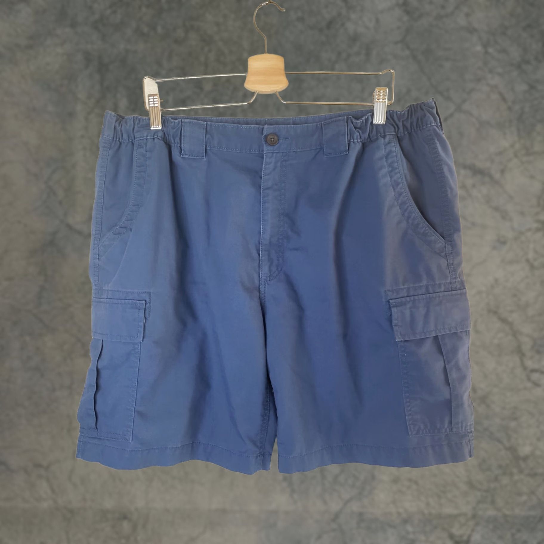 Savane Savane Cargo Shorts Blue Elastic Waist Cotton Outdoor Hiking Utility 40x9 Men Regular 40in Flat Front Pockets Size US 40 / EU 56 - 1 Thumbnail