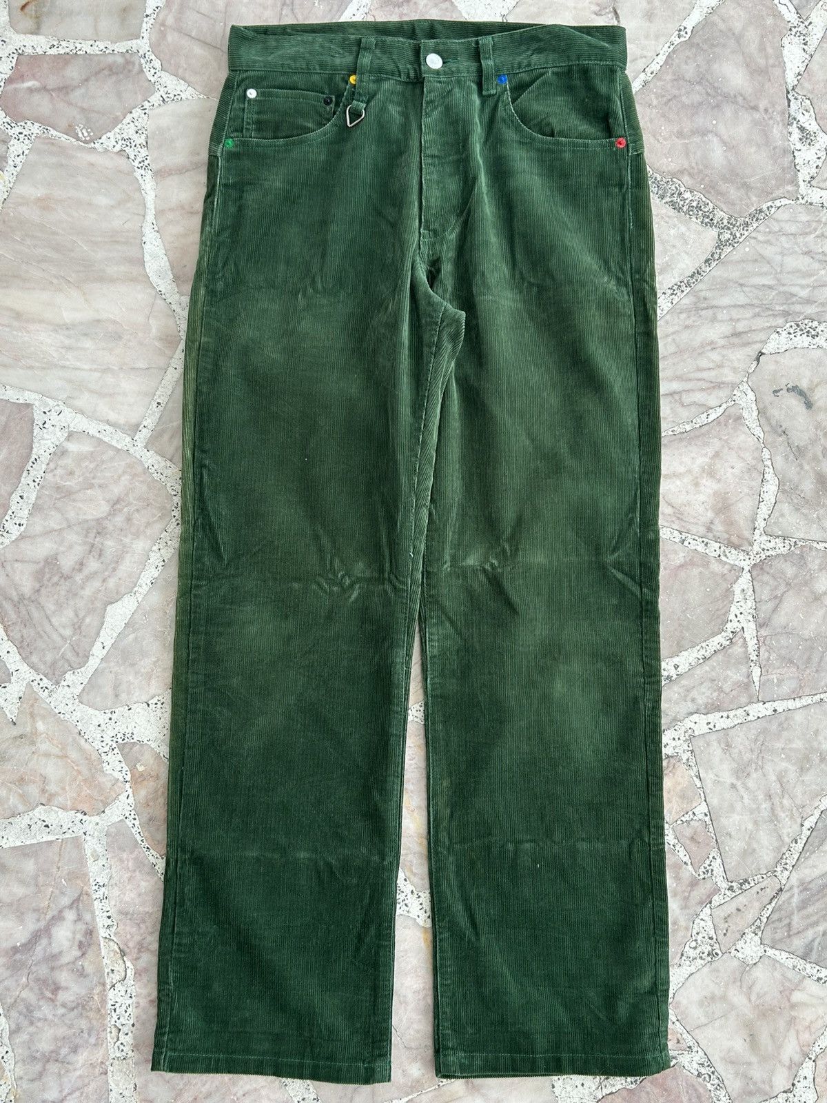 Hiroshi Fujiwara Goodenough Resonate Corduroy Green Casual Trousers Size US 32 / EU 48 - 2 Thumbnail