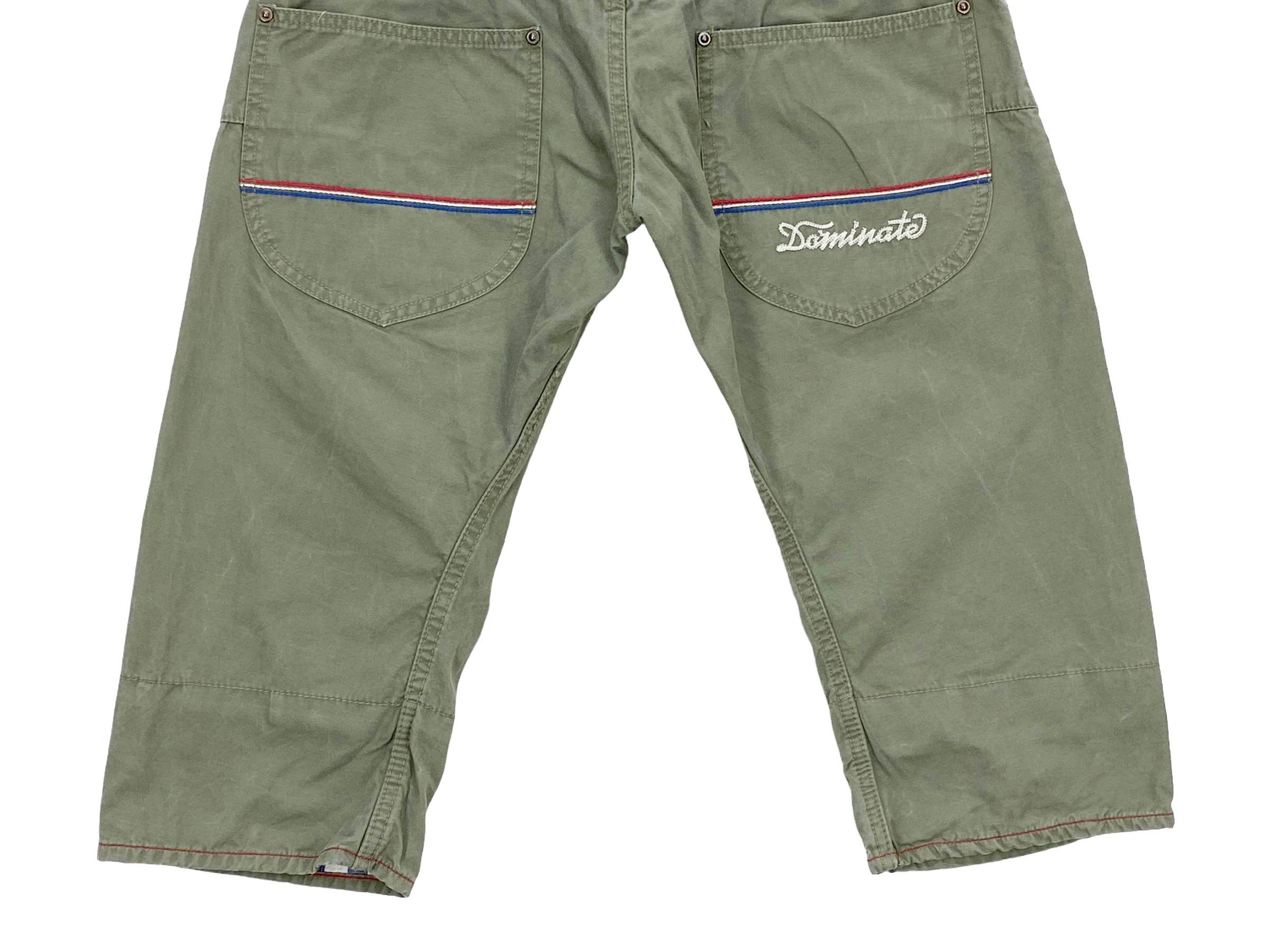 image of Distressed Denim Dominates Jeans Short Double Waist Jeans Japanese Jeans in Green, Men's (Size 30)