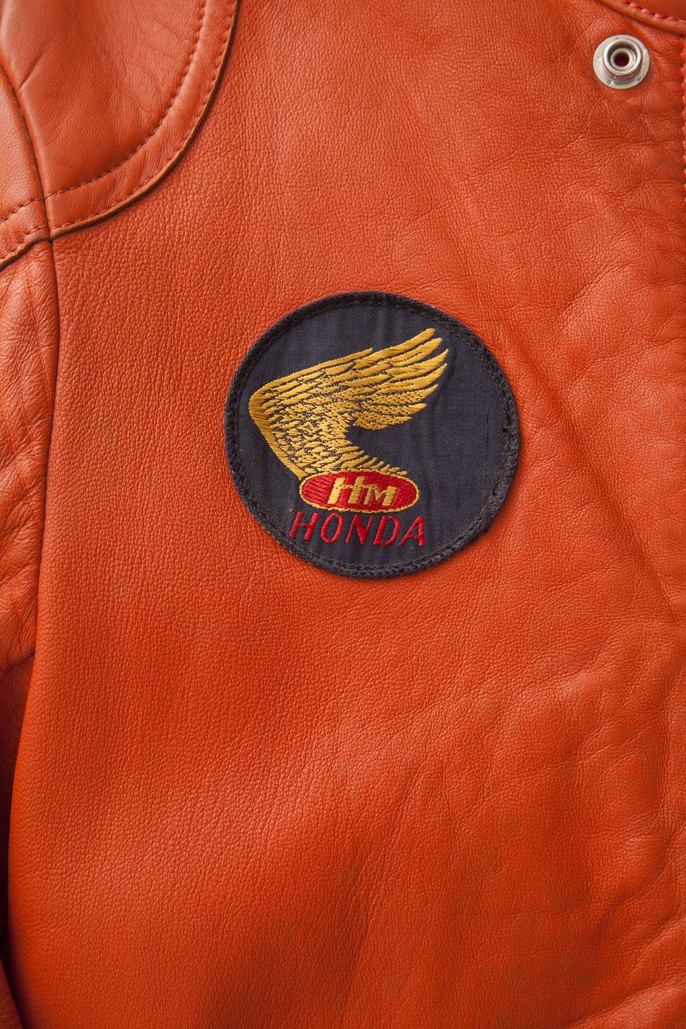 Honda 1970's Honda HM orange leather biker jacket Size US S / EU 44-46 / 1 - 5 Thumbnail