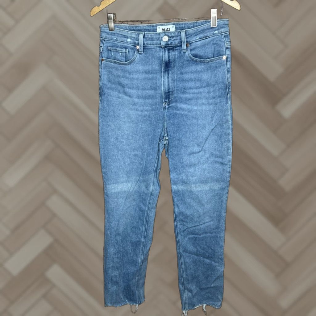 Paige PAIGE Cindy Raw Hem High Rise Light Blue Straight Jeans 30 Women Regular 30 Blue Straight Jeans Womens PAIGE Size 30" / US 8 / IT 44 - 1 Thumbnail