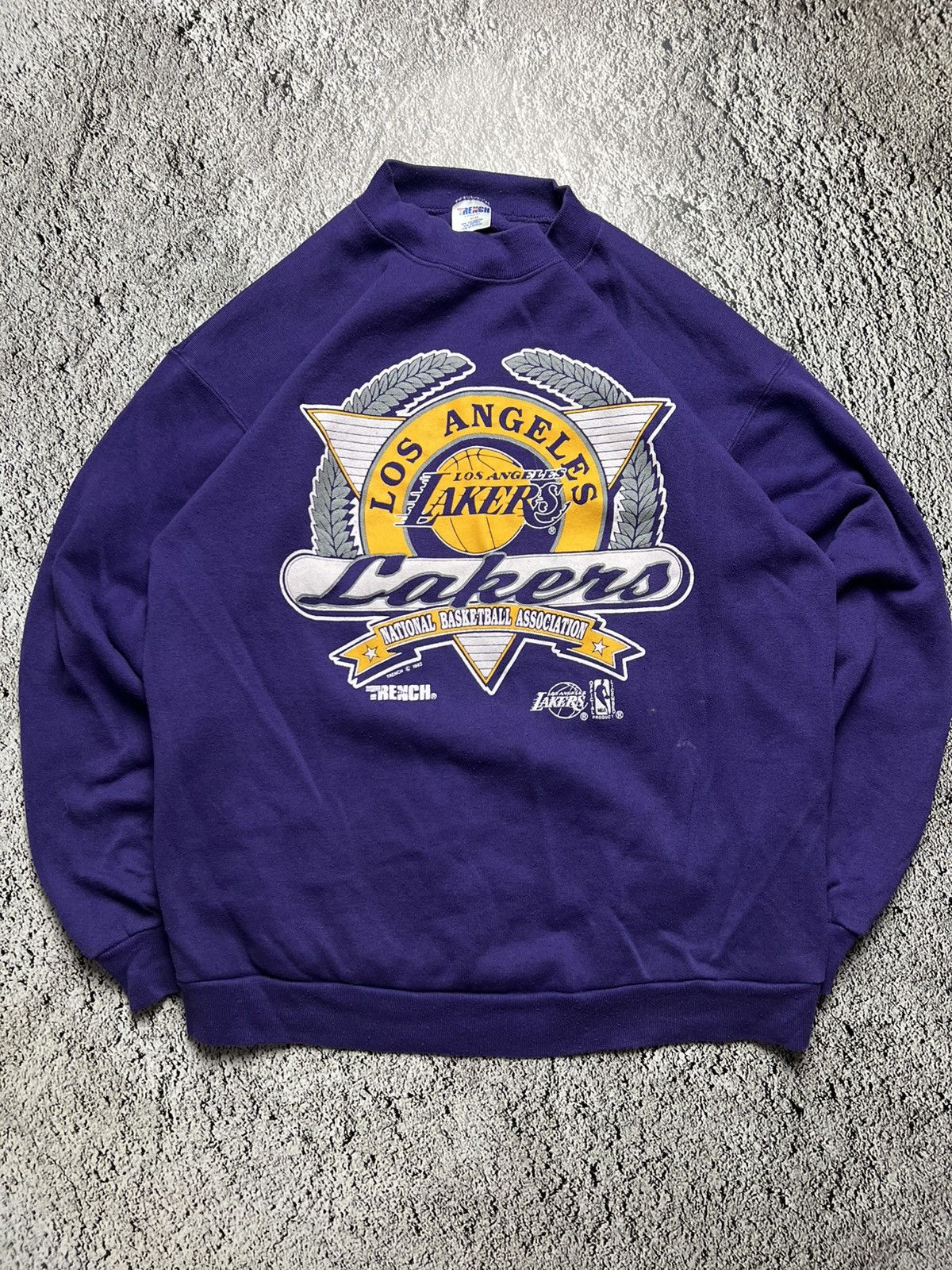 American Trench 1992 RARE‼️Los Angeles Lakers NBA trench sweatshirt usa made Size US L / EU 52-54 / 3 - 1 Thumbnail