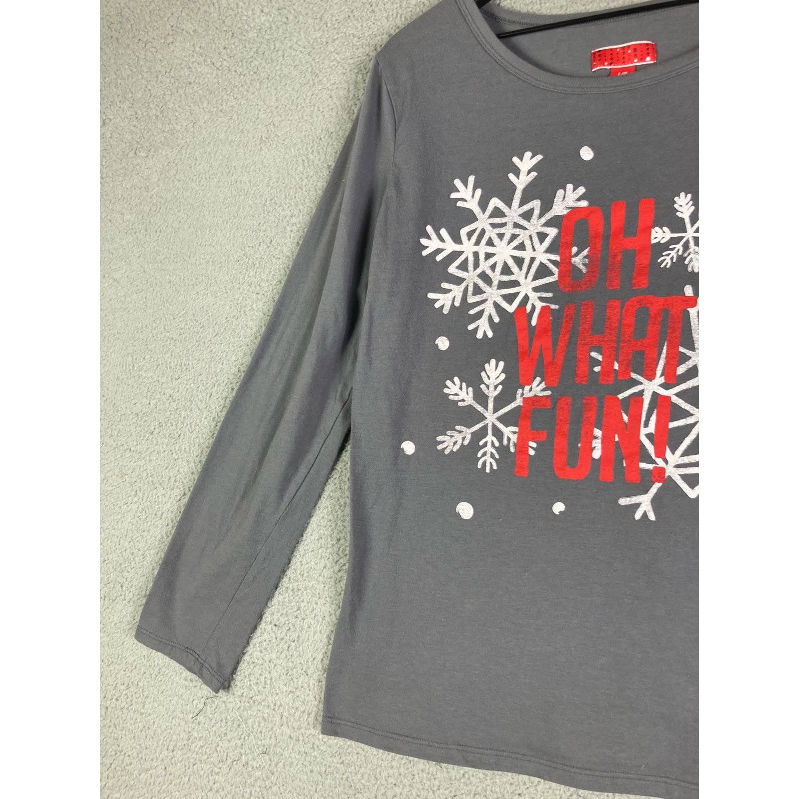 Other Christmas Pajama Shirt Women's Sleep Top Size Large Grey Size L / US 10 / IT 46 - 8 Thumbnail