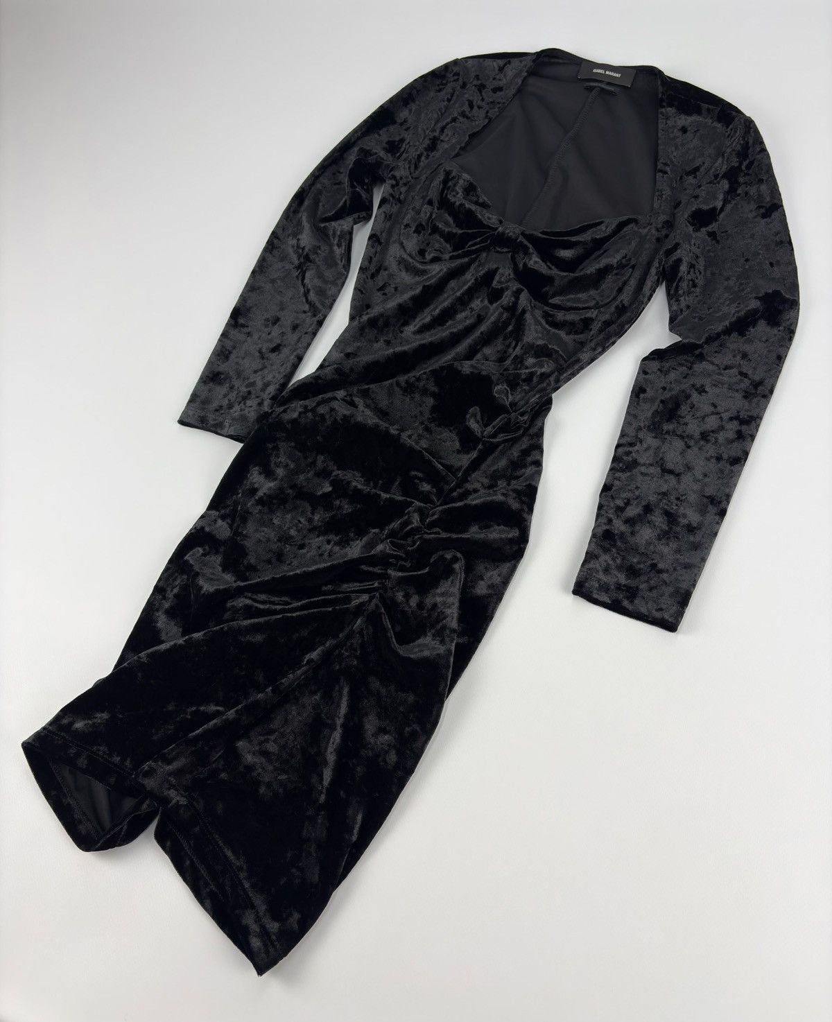 Isabel Marant Isabel Marant Goji Black Velvet Sweetheart Neck Mini Dress Size XS / US 0-2 / IT 36-38 - 6 Thumbnail
